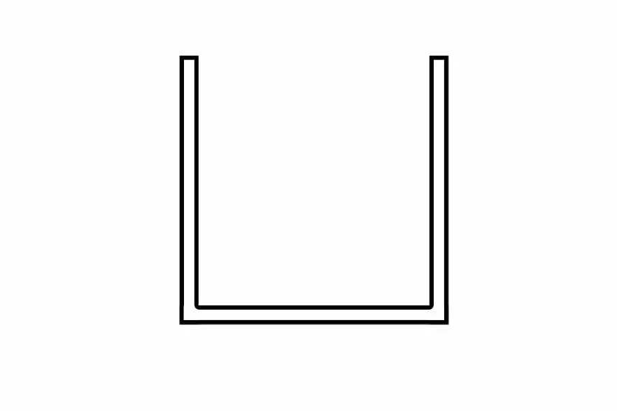 Profil aluminiowy (kształt U) 19 x 19 x 19 x 2 x 1000 mm