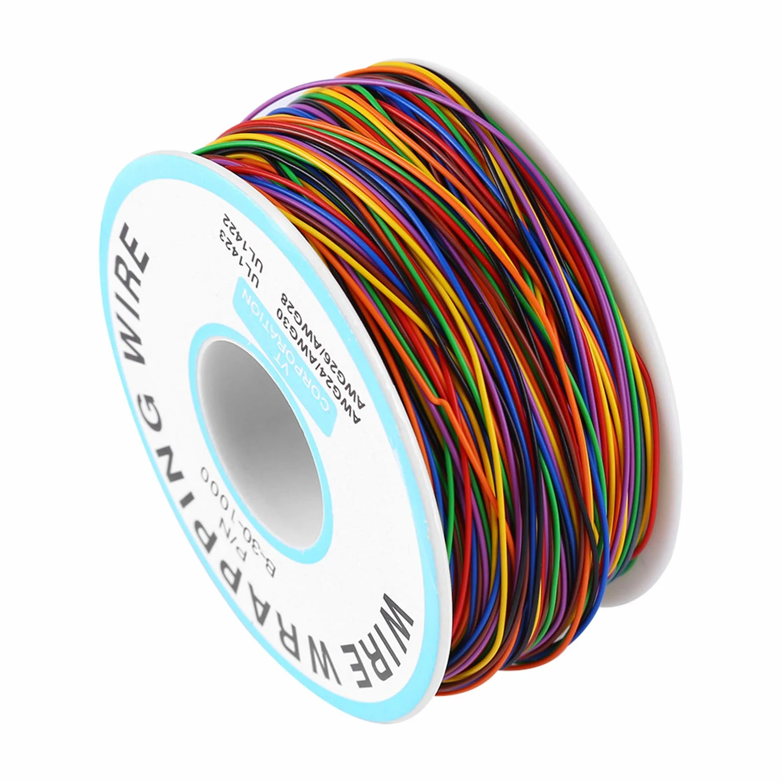 Przewody Pcb Drut Przyłączeniowy 30Awg Cynowana miedź Kolorowy P N B 30 1000 280M 8 Drut Kolorowy Owijanie Izolacji Miedziany Kabel Testowy