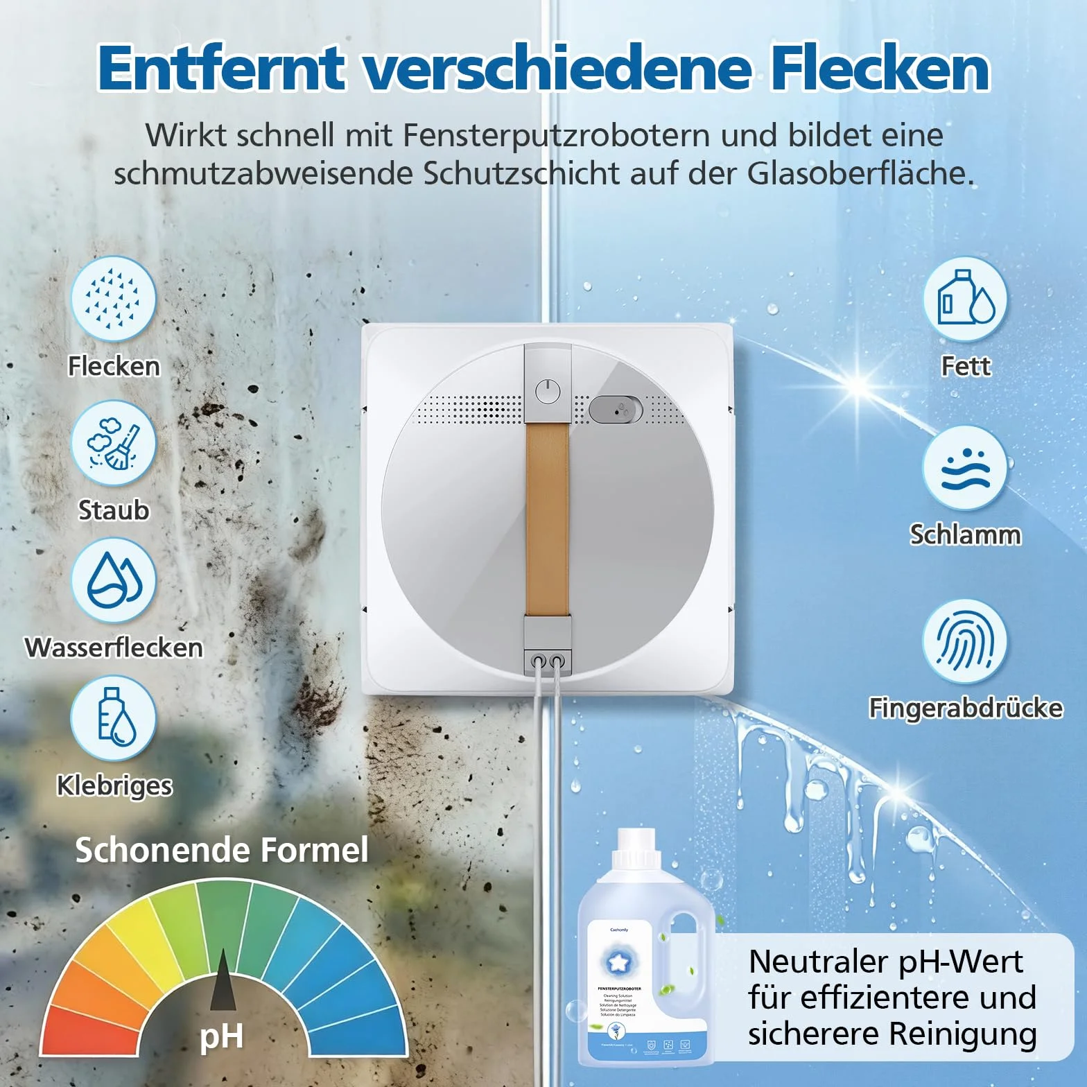 Rozwiązanie do czyszczenia robota do mycia okien ECOVACS Winbot W1 Pro, W2, W2 OMNI, W2 PRO, W2 PRO OMNI, WINBOT MINI, W2S, W2S OMNI (1 l)