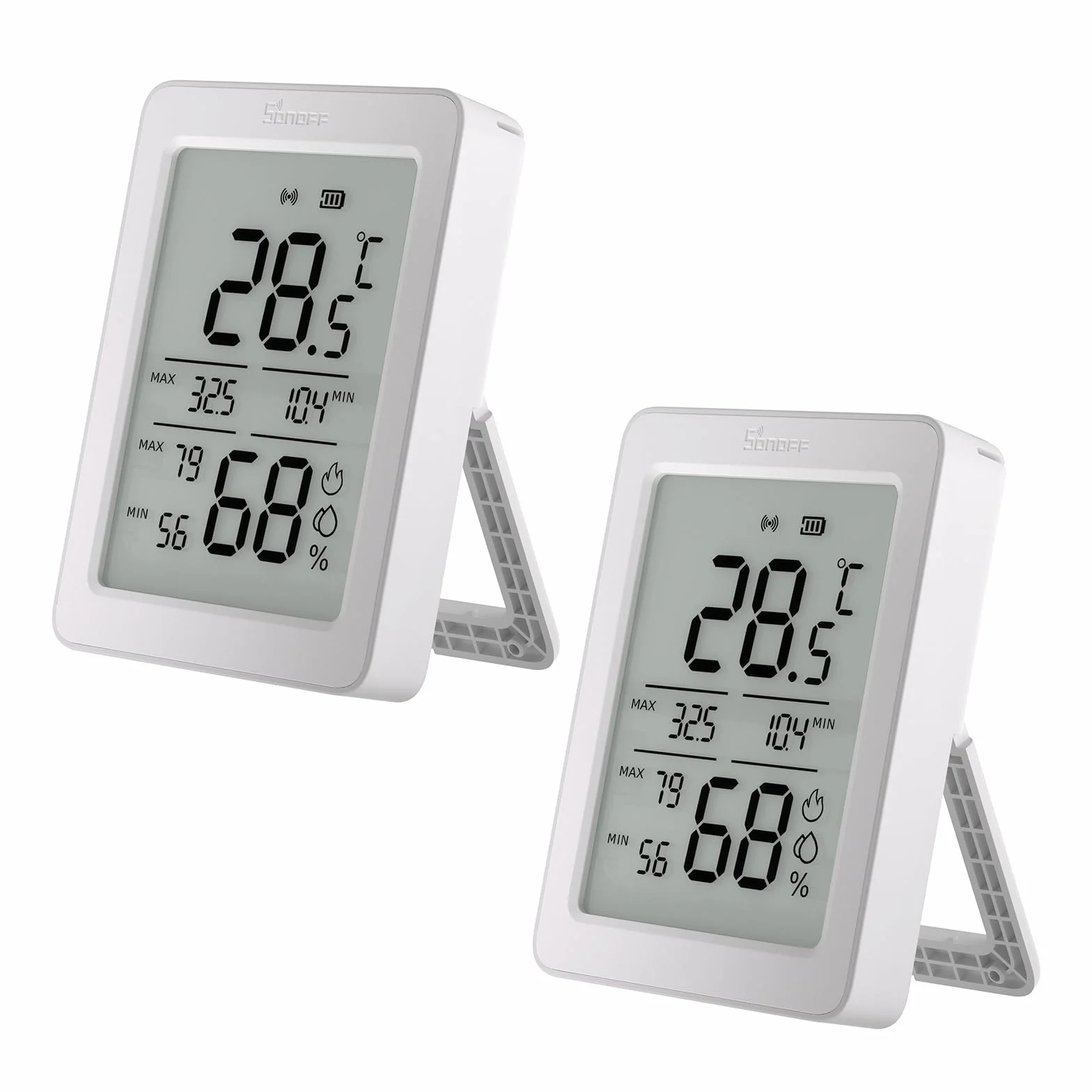 SONOFF AirGuard TH SNZB-02DR2 Czujnik temperatury i wilgotności Zigbee,wyświetlacz LCD 3,6 cala. Termometr higrometr z powiadomieniami w aplikacji,zdalny monitoring szklarni i piwnicy na wino,2 sztuki