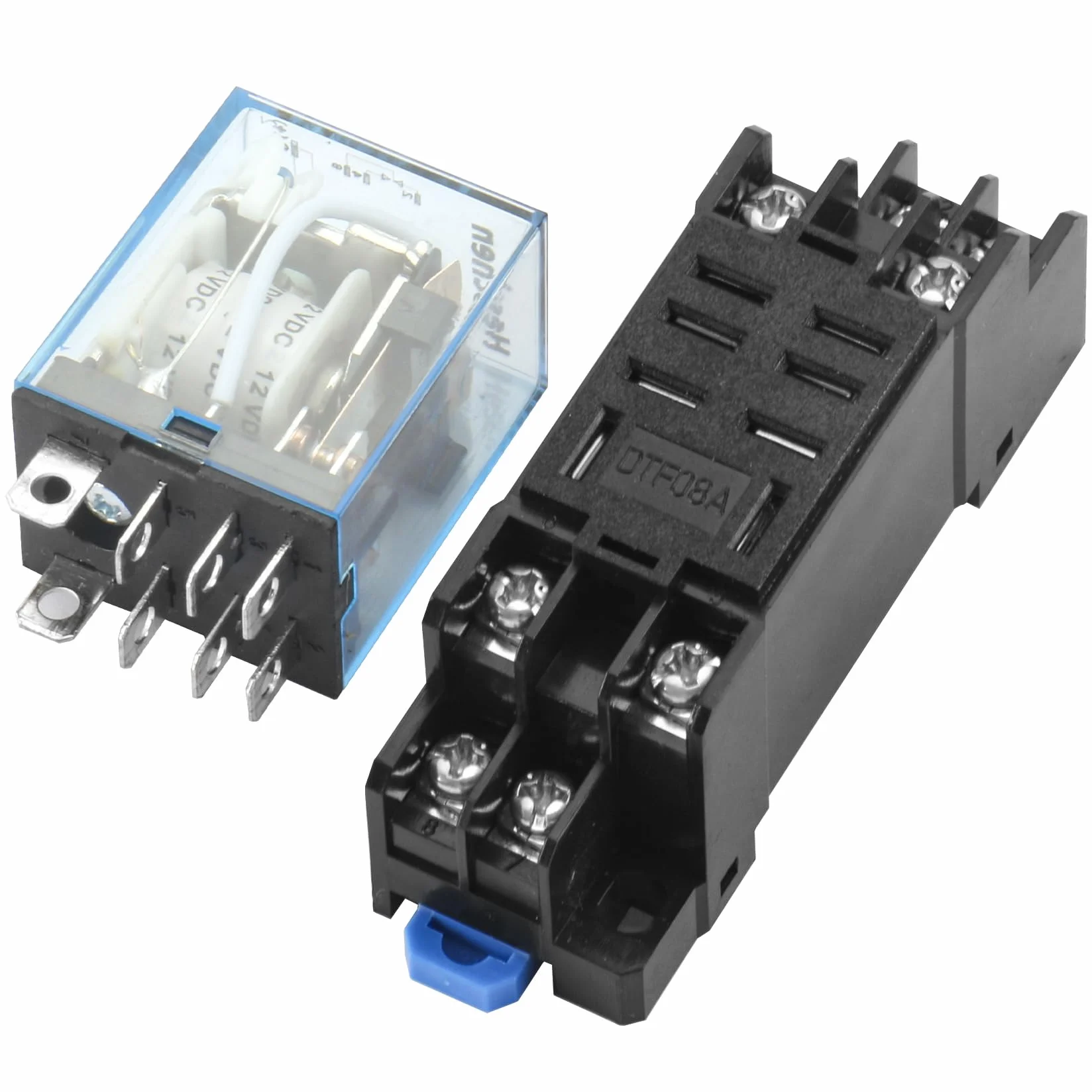Heschen Przekaźnik uniwersalny LY2NJ, cewka 12 VDC, 10 A 24 VDC/220 VAC, DPDT, wyświetlacz LED, z podstawą cokołu