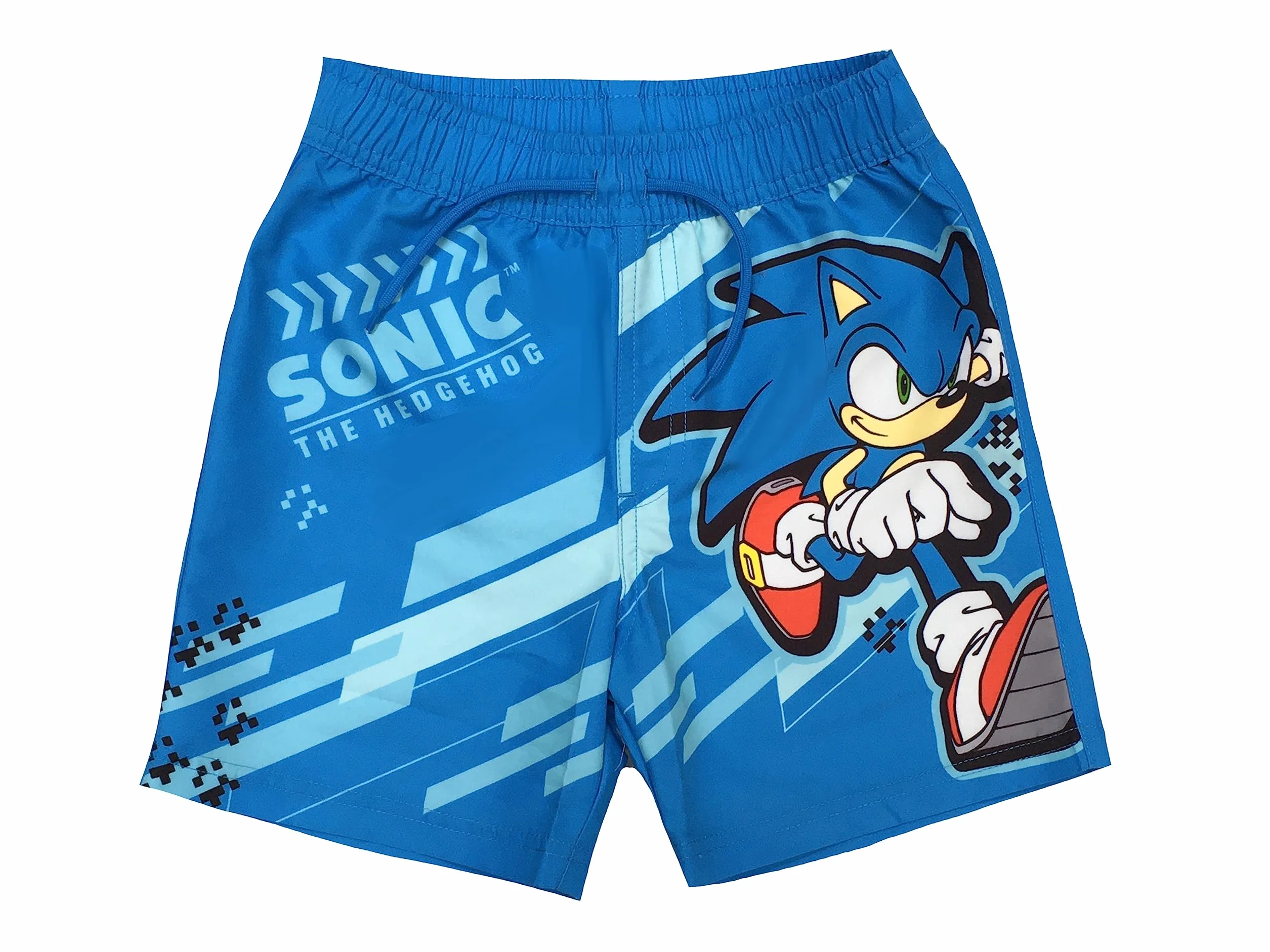 Sonic The Hedgehog, 2-częściowy zestaw kąpielowy dla chłopców, koszulka z krótkim rękawem i szorty, niebieski, wiek 2-12 lat