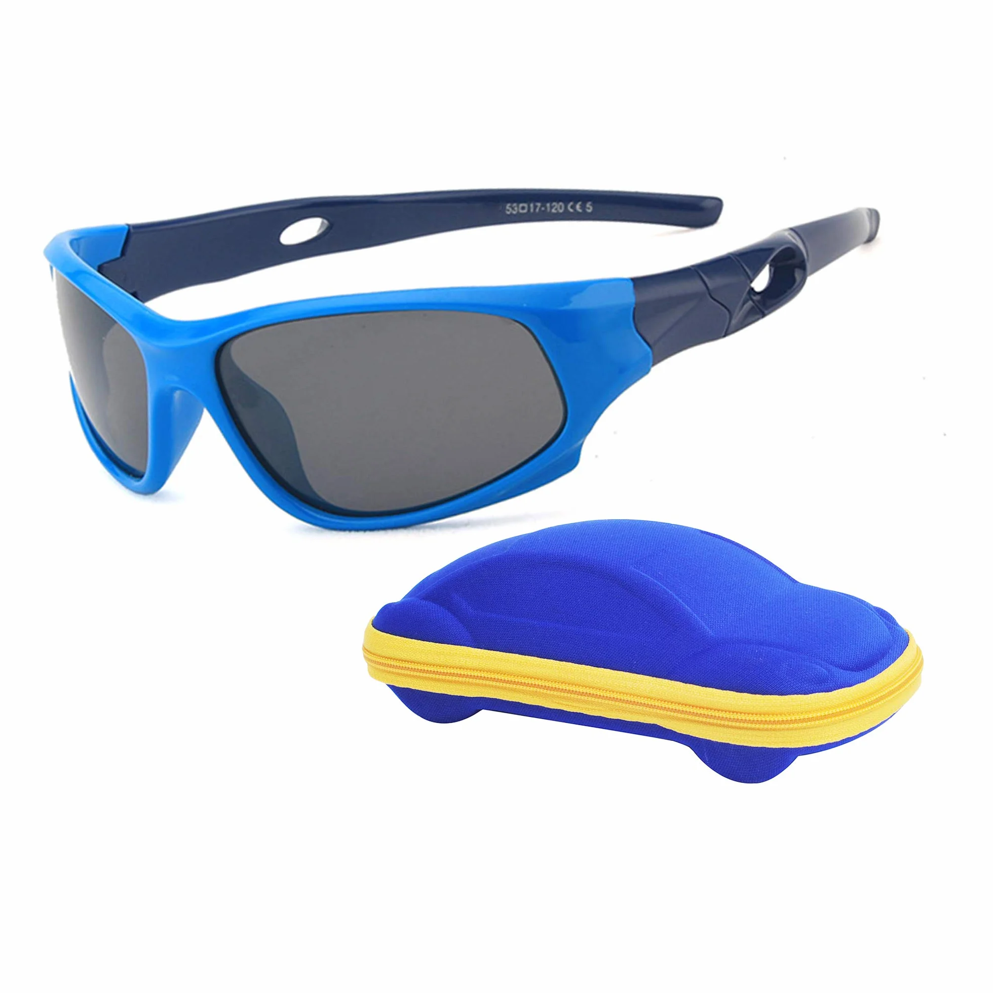 Okulary przeciwsłoneczne dziecięce spolaryzowane nietłukące 3-12 lat ciemny niebieski