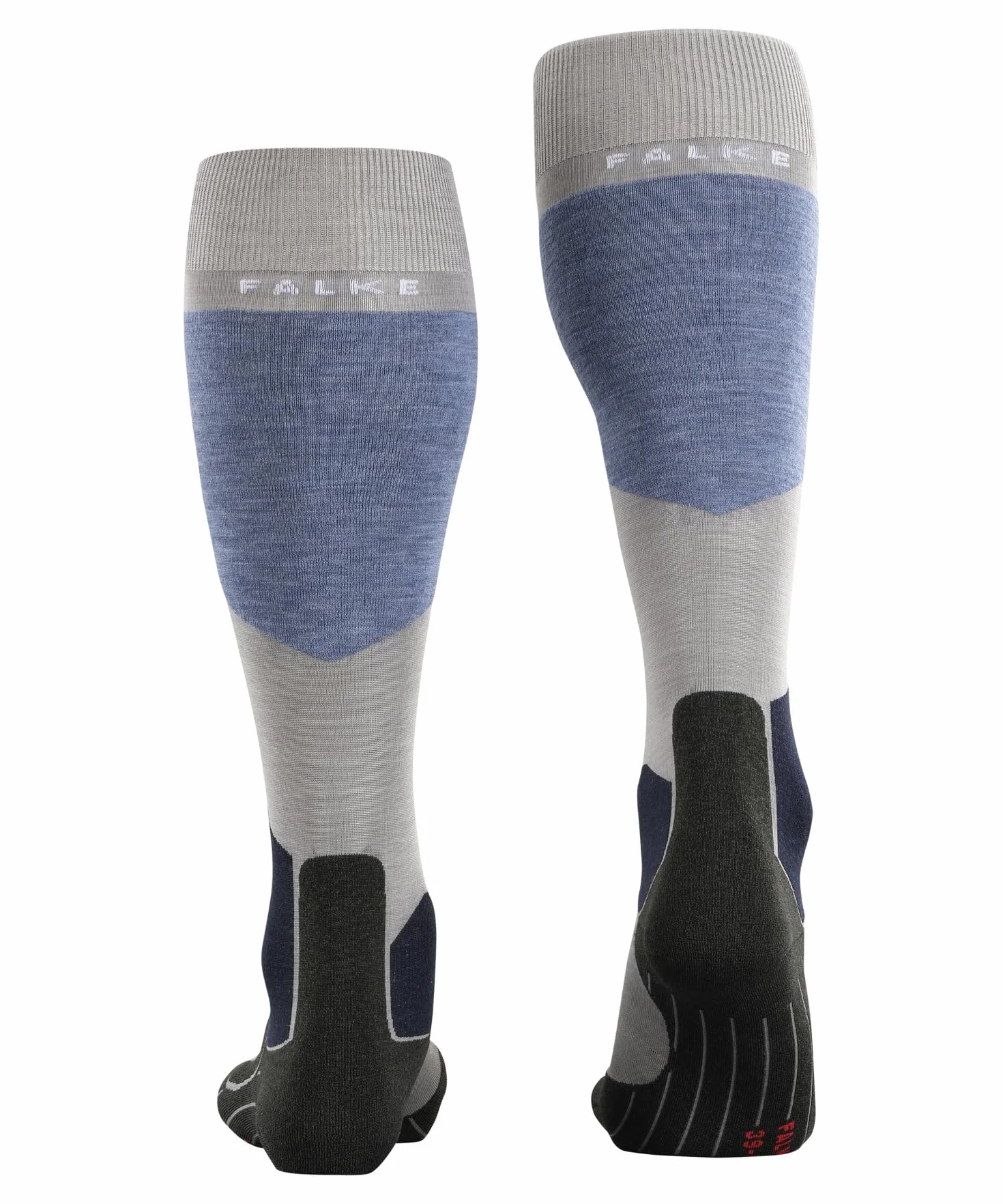 FALKE Kobiety Skarpety narciarskie SK6 Pro W Kh Wełniany materiał funkcjonalny Lyocell ciepłe supercienkie1 Para, Szary Mid Grey Melange 3539, 39-40