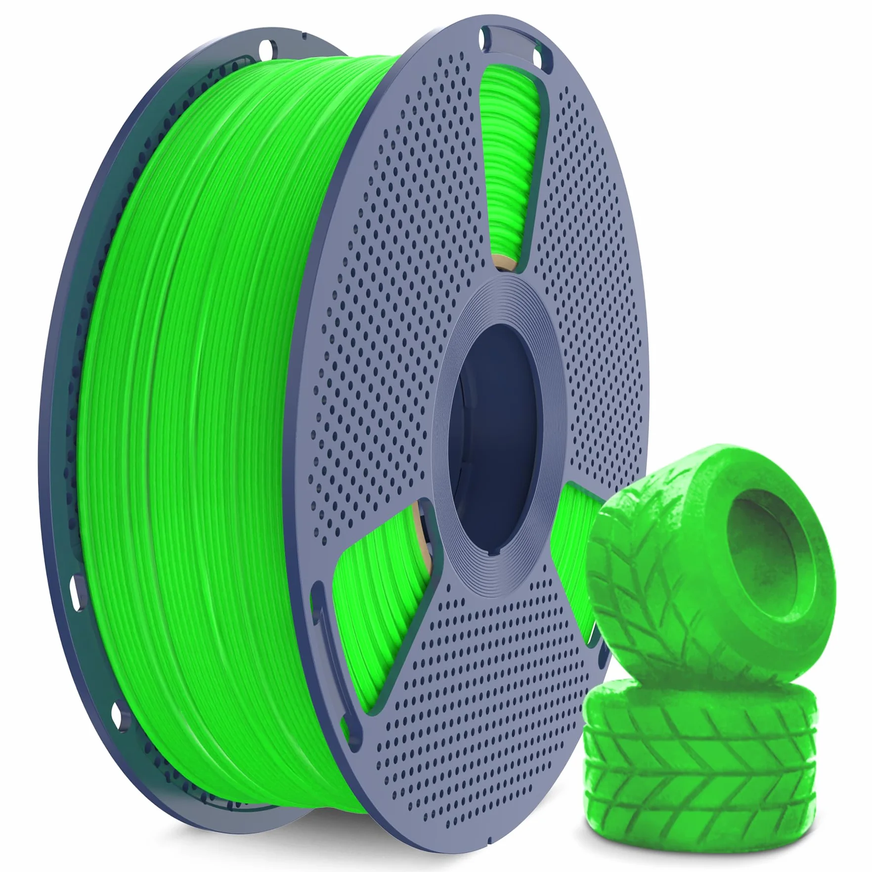 SUNLU TPU 3D Printer Filament 1,75mm, Szybki filament TPU 95A, 1KG elastyczny filament 3D do szybkiego drukowania, dokładność wymiarowa +/- 0,03 mm. (Zielony).
