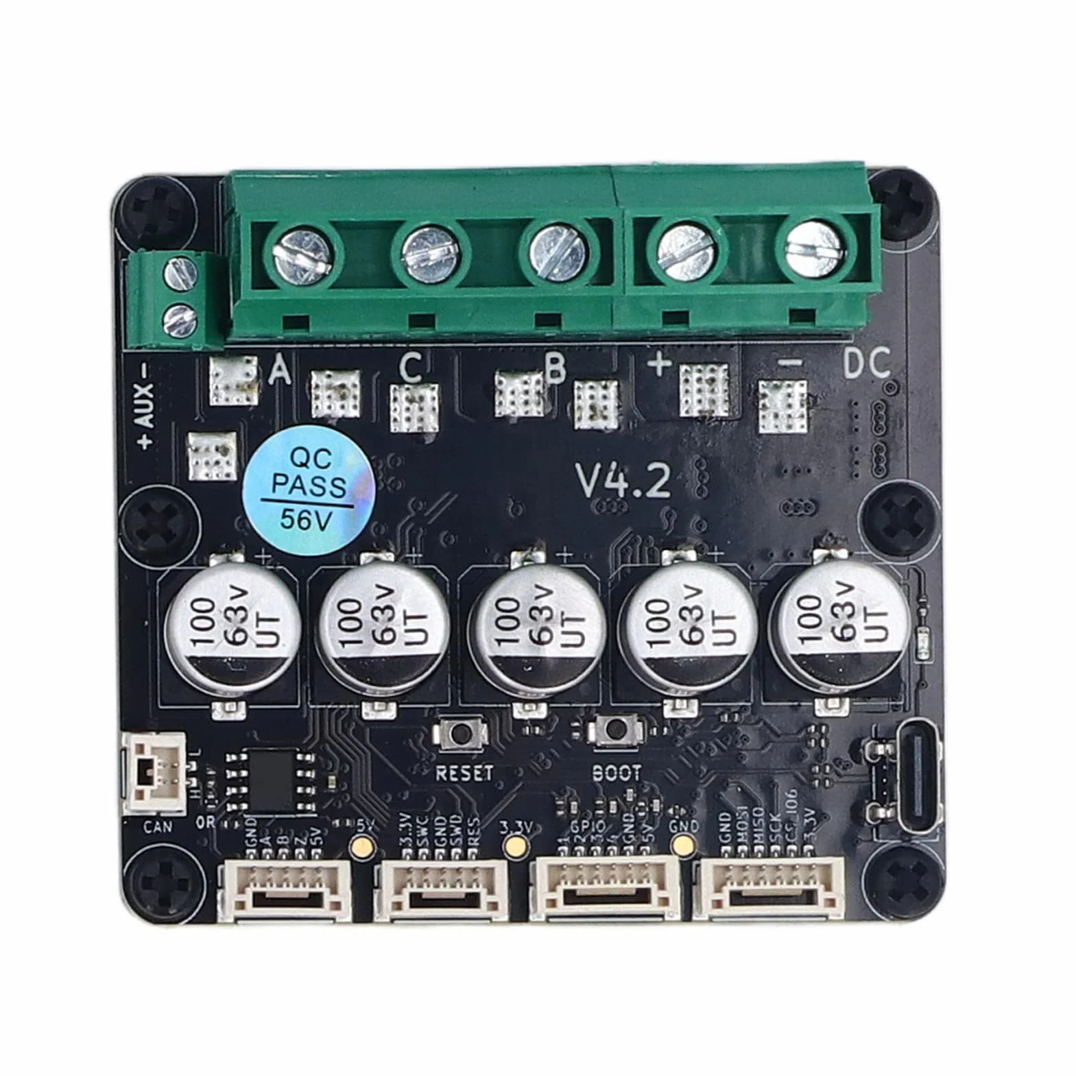 Fdit ODESC V4.2 Servomotor Controller Bez Kontrolera Prądu o Wysokim Prądu dla ODriveTool COC BLDC 8-56V 120A, Wszechstronne Tryby Sterowania do Sterowania Stawem Robotów i Przemysłowego BLDC