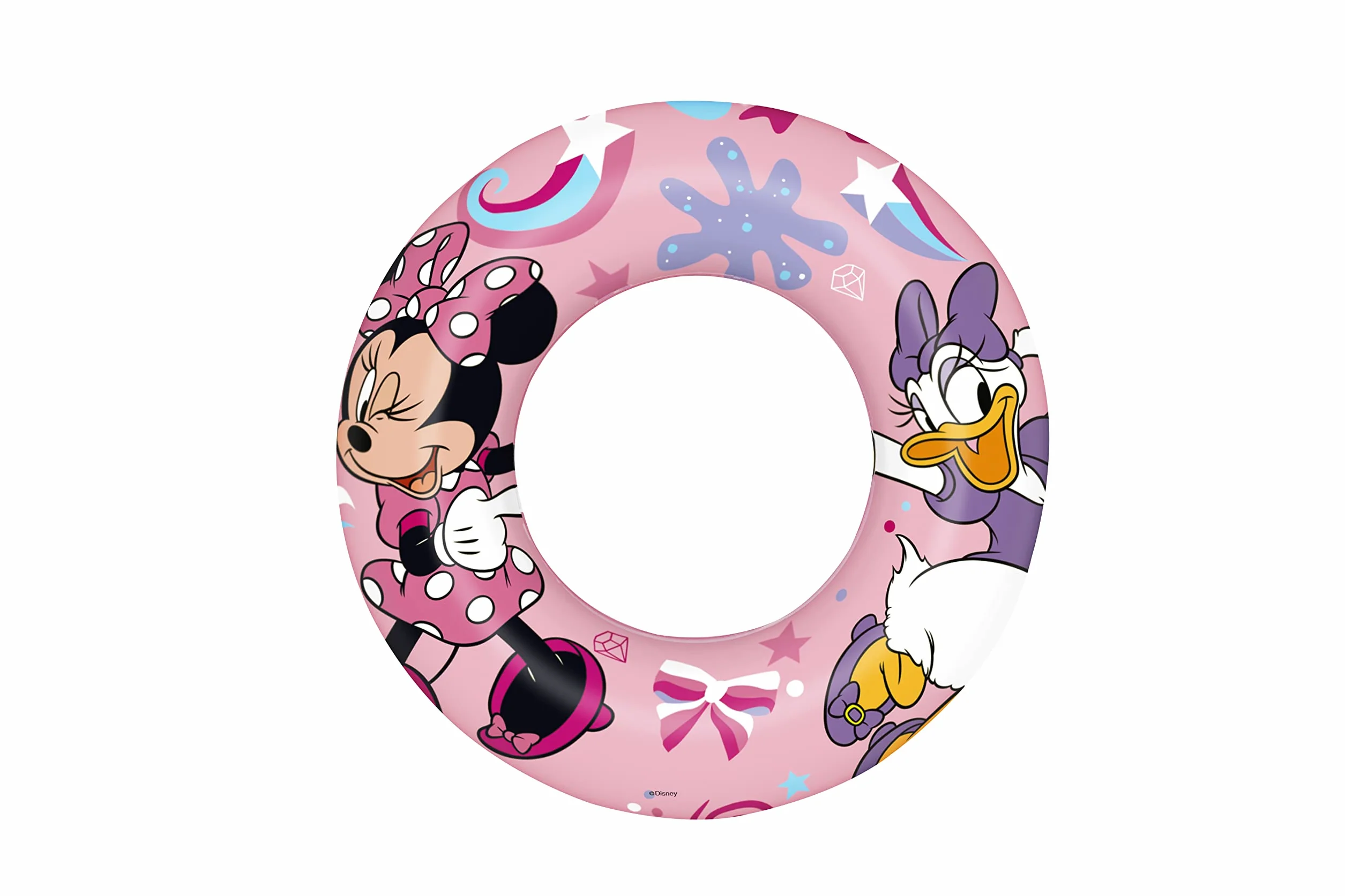 BESTWAY - Koło ratunkowe Minnie - Nadmuchiwane - 91040 - Różowe - Plastikowe - Średnica 11 cm - Zabawka dla dzieci i dorosłych - Gra na świeżym powietrzu - Basen - Dla dzieci od 3 lat