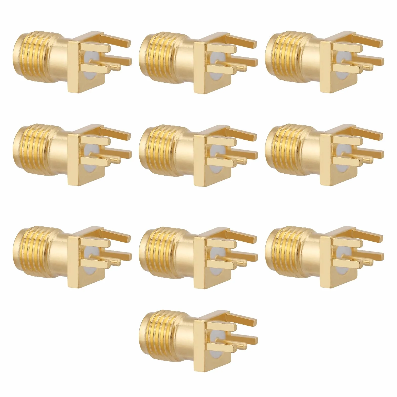 10 sztuk mosiężne pozłacane gniazdo SMA gniazdo gniazdo jack końcówka Launch50 omów złącze wtykowe HF PCB klips montaż krawędzi adapter