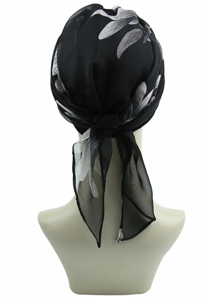 FocusCare chemo turban nakrycie głowy dla kobiet po chemioterapii chorych na raka, White Flowers, jeden rozmiar