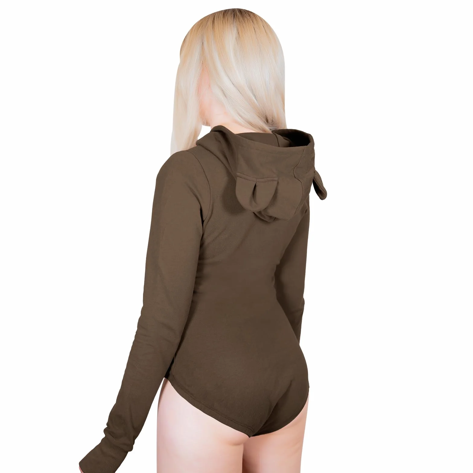 LittleForBig Bawełniany kombinezon jednoczęściowa piżama z kapturem body - przytulny miś bluza z kapturem Onesie