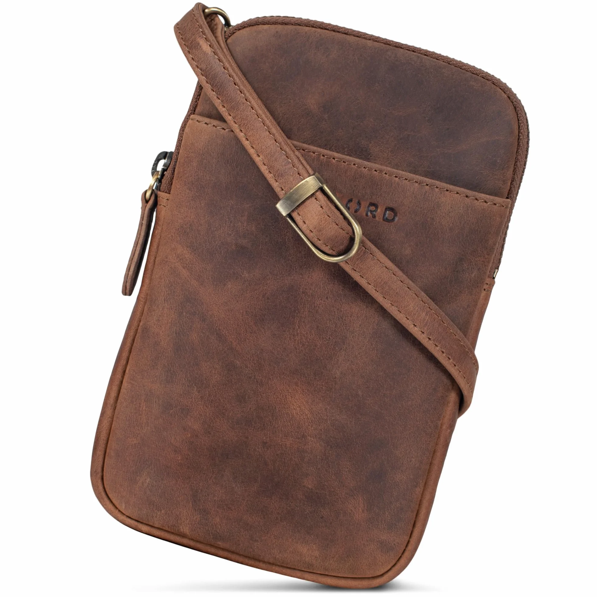 STILORD "Loki" Skórzana torba na piersi mała skórzana torba na ramię do smartfona i portfela cross-body bag XS vintage leather Kolor:czarny