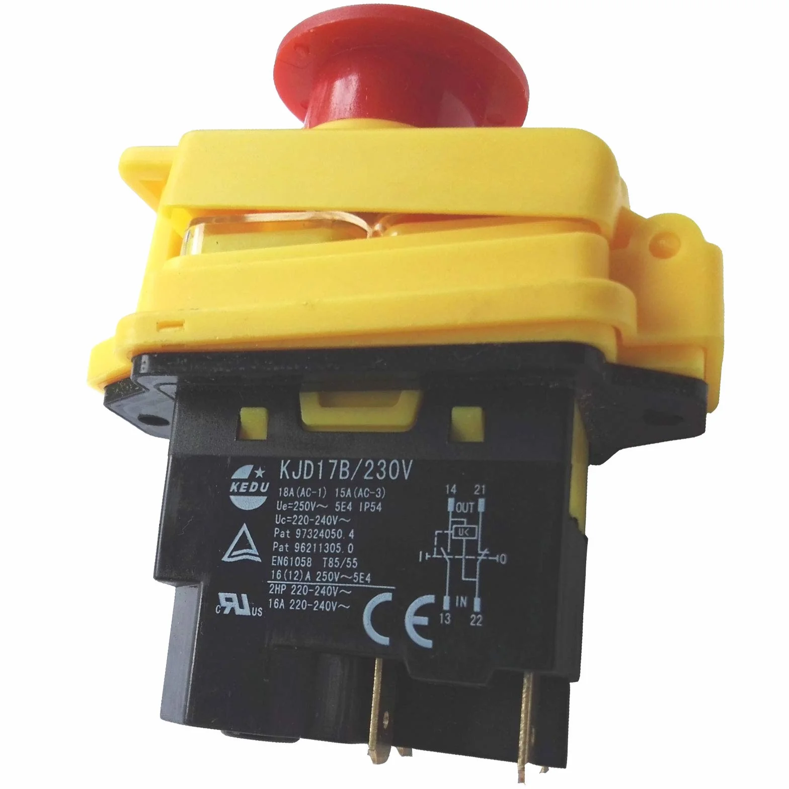 4 PIN Kedu przełącznik magnetyczny do zabudowy KJD17B/230V