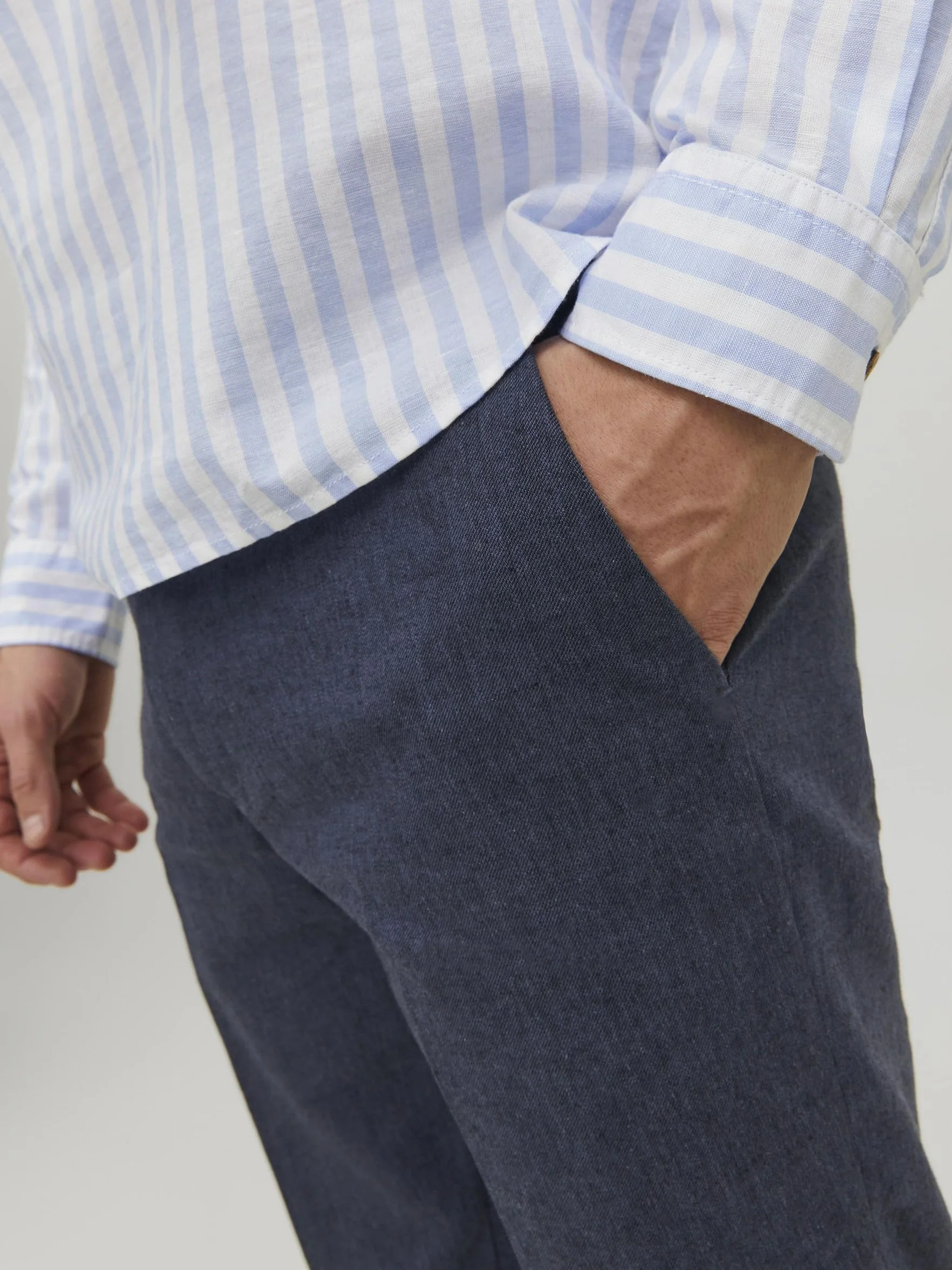 JACK & JONES Jprriviera Linen Trouser Slim Fit Sn - Garnitur — spodnie Mężczyźni