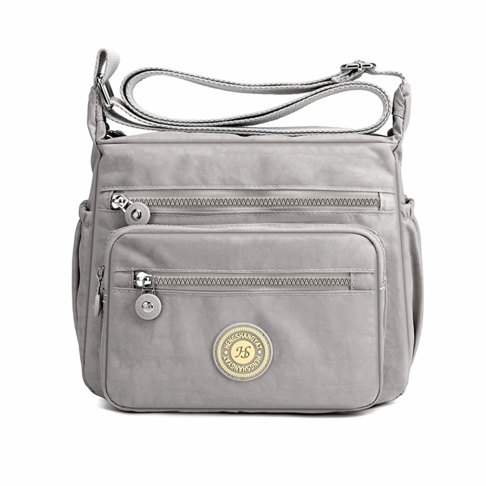 Damskie torebki wielokieszeniowe na co dzień torebki crossbody wodoodporne torby na ramię sakiewka panieńskie torebki crossbody boczne, Szary, Rozmiar Uniwersalny
