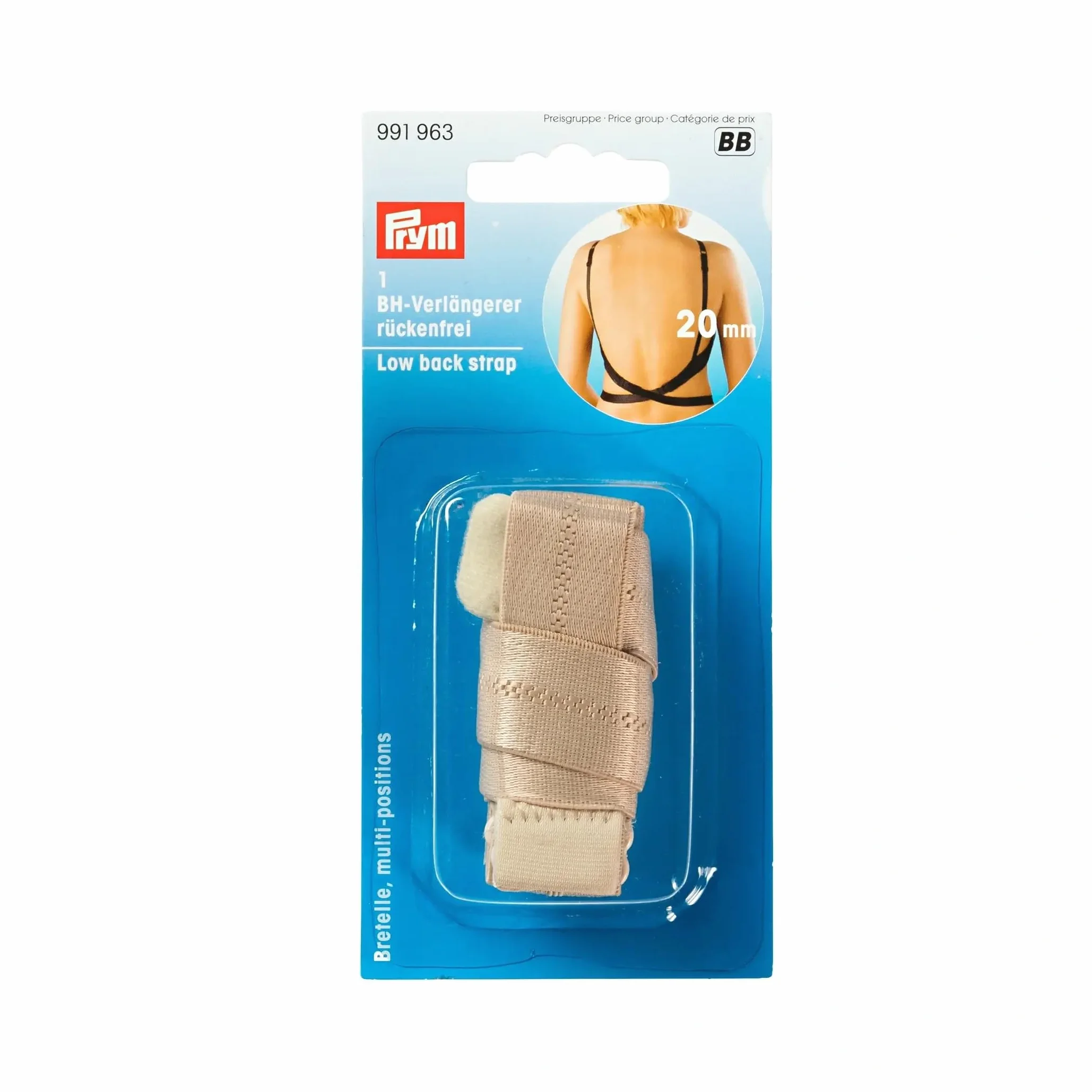 Prym Low Back Beige Pasek 20 mm 1 Sztuk