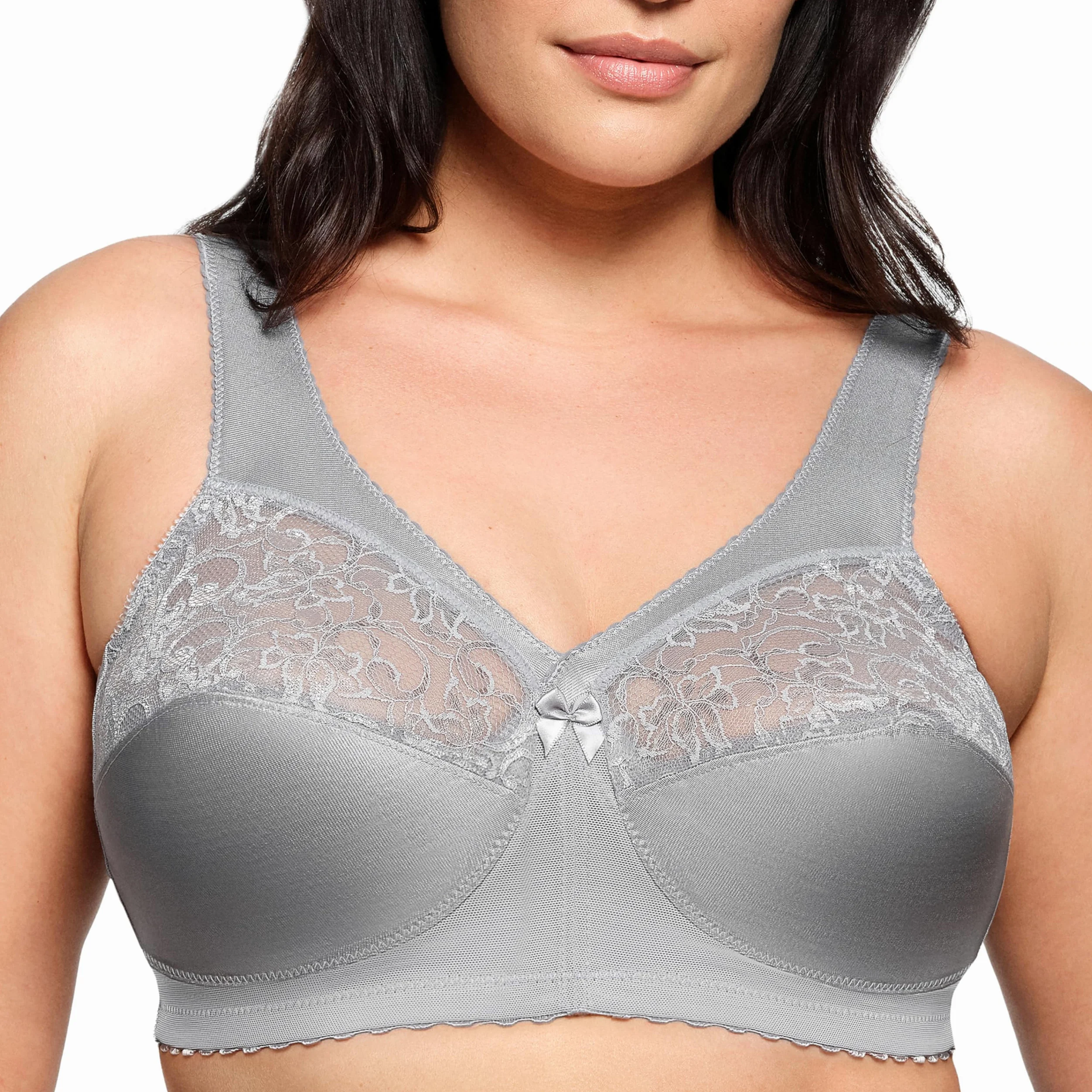 Glamorise Damski biustonosz MagicLift Support Classic, Miękki szary, 85C