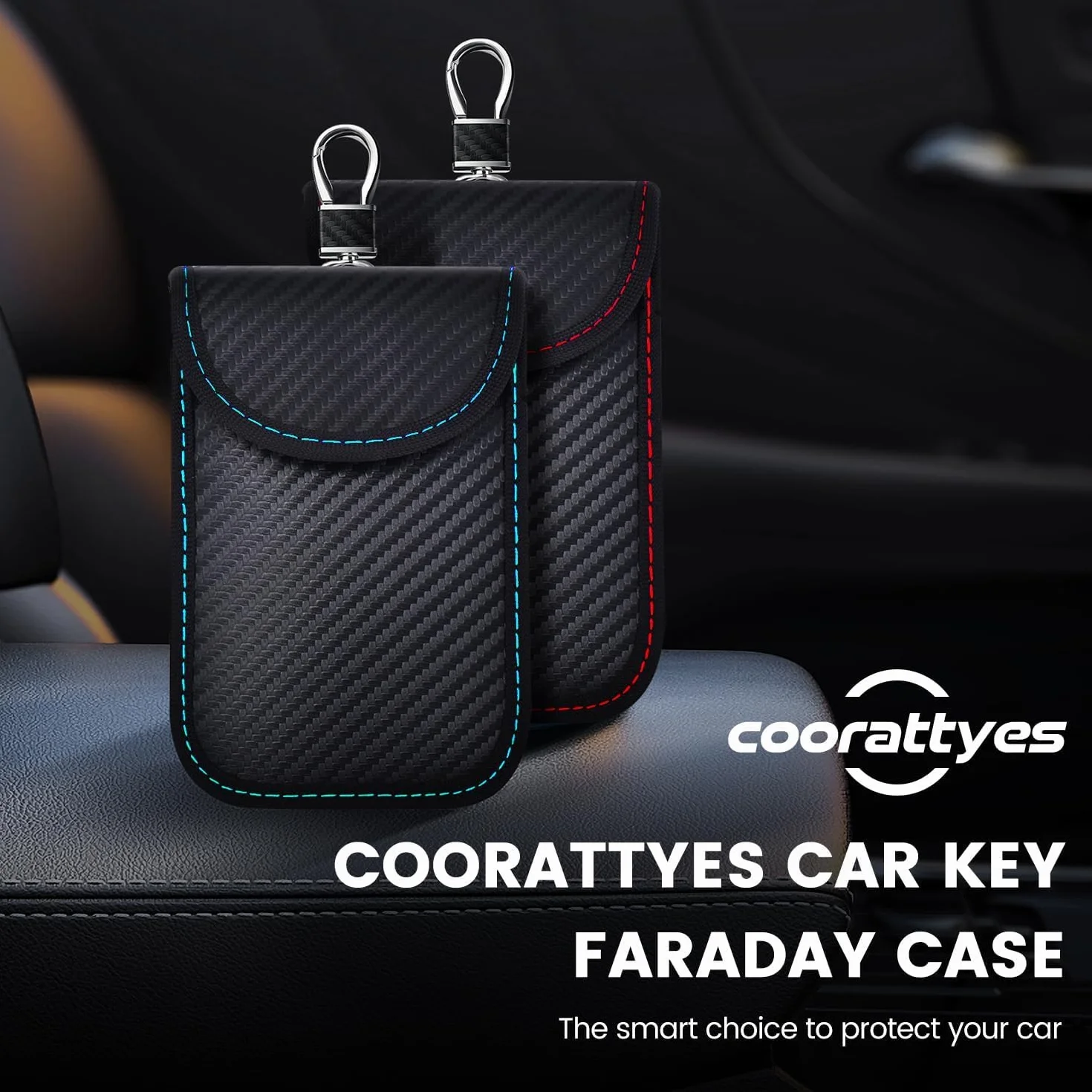 2024 Faraday Bag osłona kluczyka, 2 szt. etui ochronne na klucze RFID, ochrona przed kradzieżą