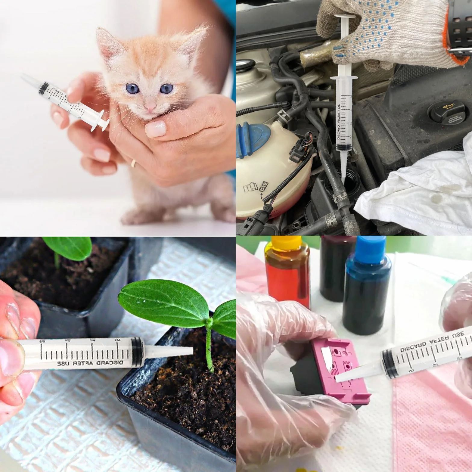 8 strzykawek 20 ml, strzykawki z tworzywa sztucznego 20 ml, niezależne opakowanie, jednorazowe strzykawki 20 ml, syringe z pokrywką, do laboratoryjnego karmienia zwierząt, nawadniania roślin