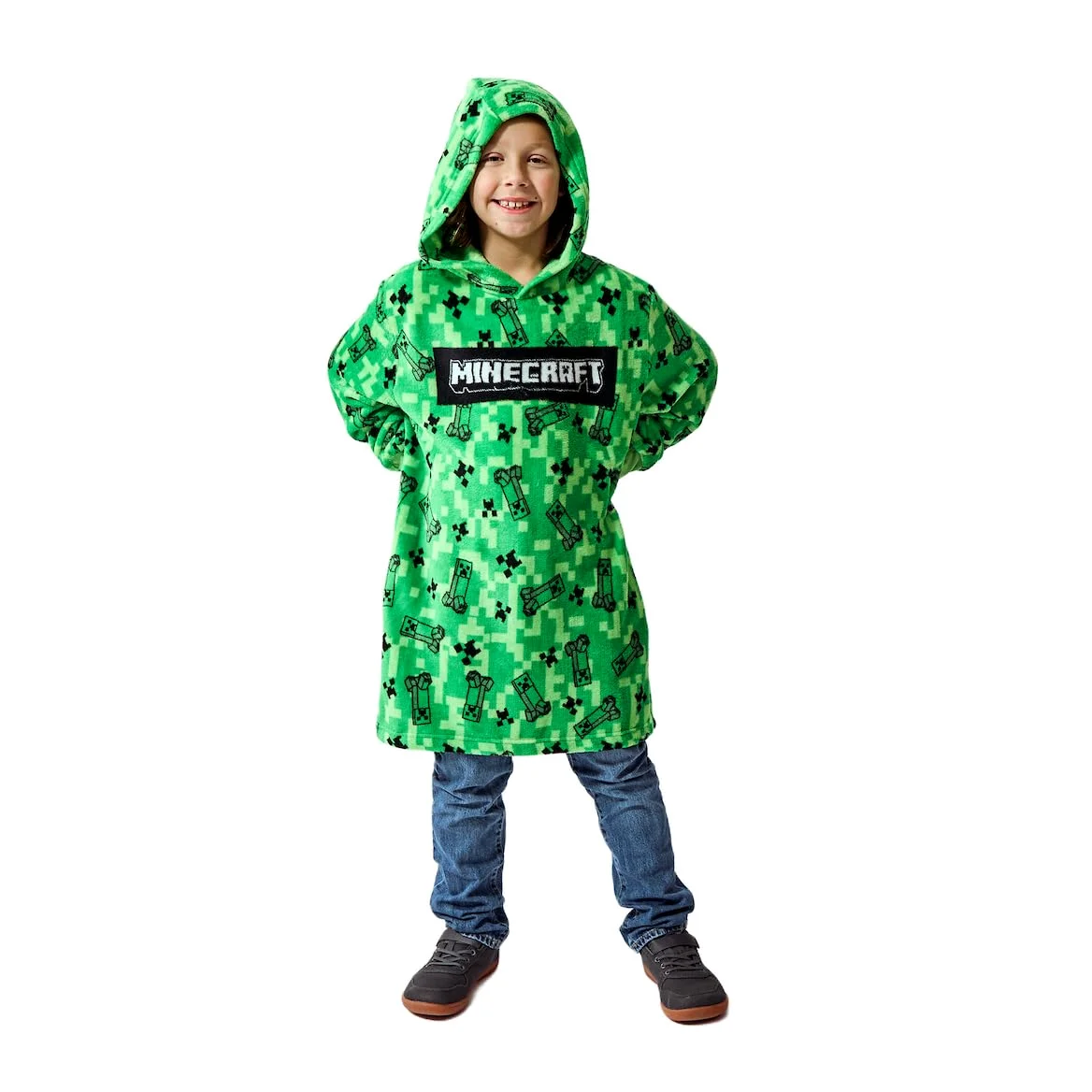 Minecraft Creepers & TNT chłopięca bluza z kapturem z długim rękawem