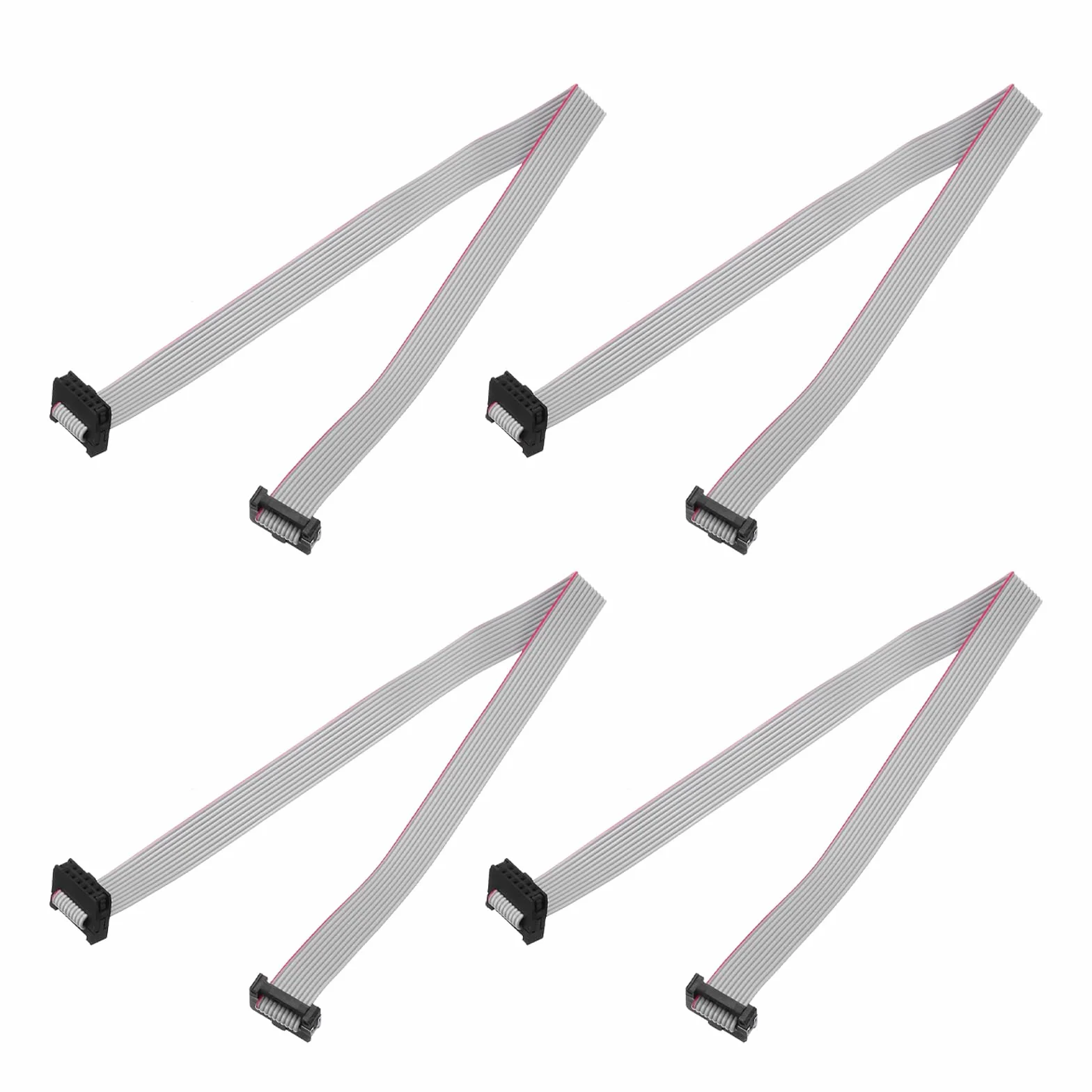 QUARKZMAN 4 szt. IDC kabel płaski, 2 mm Pitch 10 mm szerokość 30 cm długość 10 pin FC do FC wtyczka płaska kabel Jumper do PC, wyświetlaczy LED