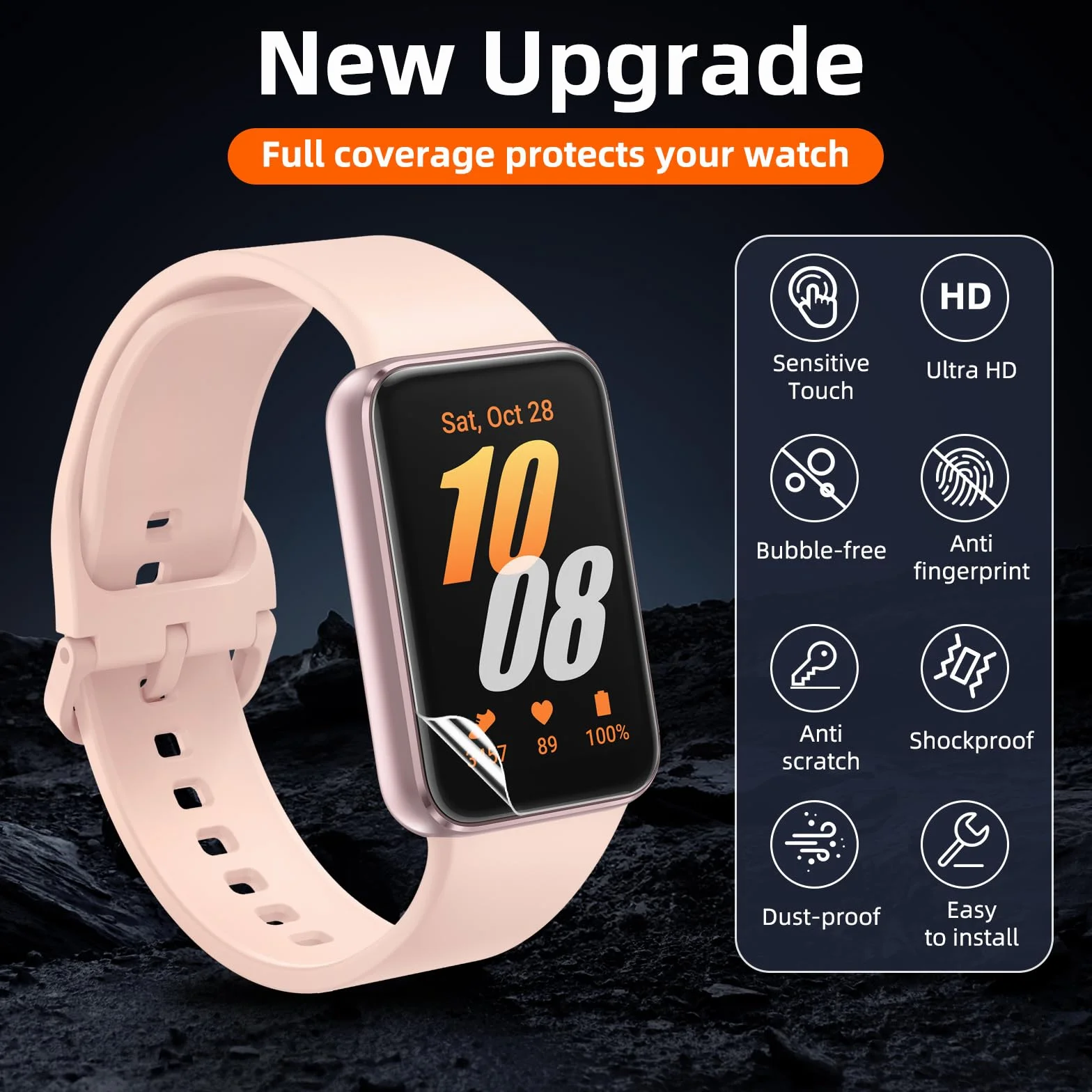 Vauki 4 sztuki folii ochronnej do Samsung Galaxy Fit 3, miękka folia TPU na wyświetlacz bez pęcherzyków powietrza, przezroczysta
