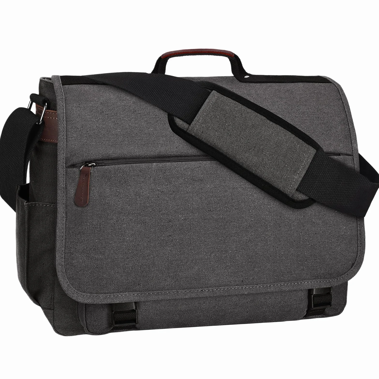 Eshow Męska torba na ramię z płótna, torba listonoszka, torba na laptopa o przekątnej ekranu 14", torba męska premium, torba na ramię, torba kurierska, torba robocza do pracy, na uczelnię, czas wolny