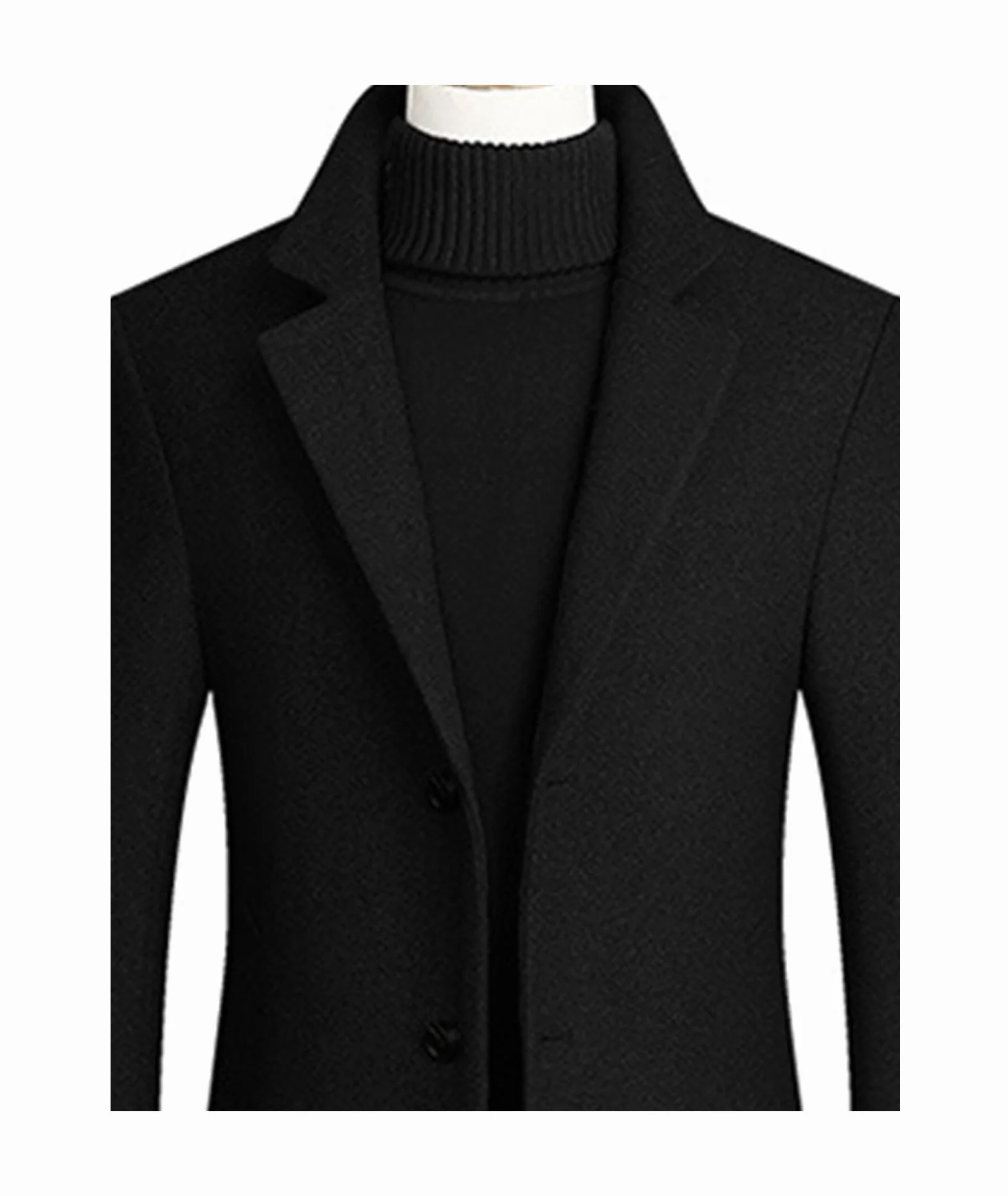 ECDAHICC Męski zimowy płaszcz z francuskiej wełny, trencz, casualowy, długi płaszcz groszkowy, Premium Classic Business suit