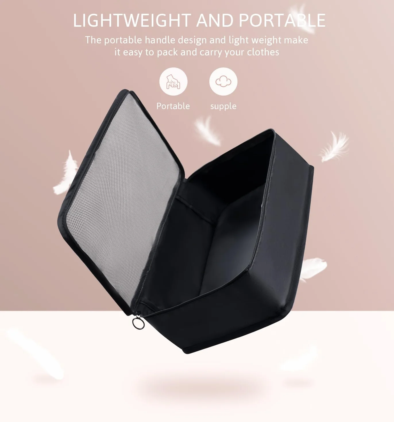 Meowoo Organizator Bagażu 8 w 1 Zestaw Organizator Walizek Bagażu Packing Cubes for Travel z Torbą na Buty, Czarny Organizer Podróży Jest Idealny do Przechowywania Akcesoriów Podczas Podróży