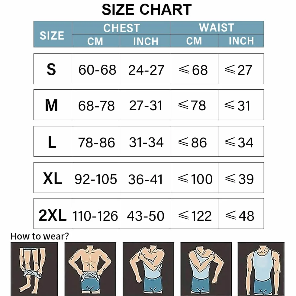 HANERDUN Tank Top Ginekomastia Kompresja Ukrywanie Piersi Bielizna modelująca Moobs Spłaszcza Brzuch