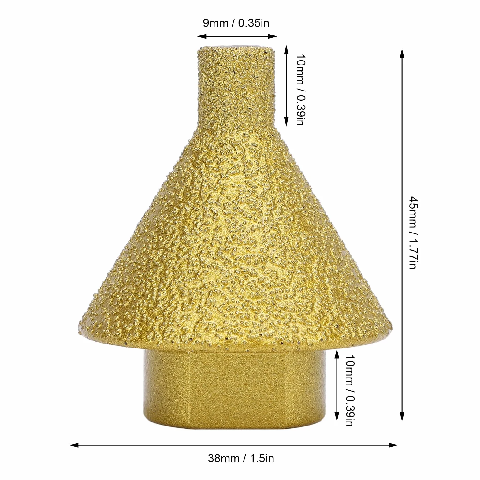 Diamond Beveling Bit Angle Grinder Cone Bit for Marble Tile Quartz Drilling Enlarging Chamfering Grinding 38mm Diameter (M14)