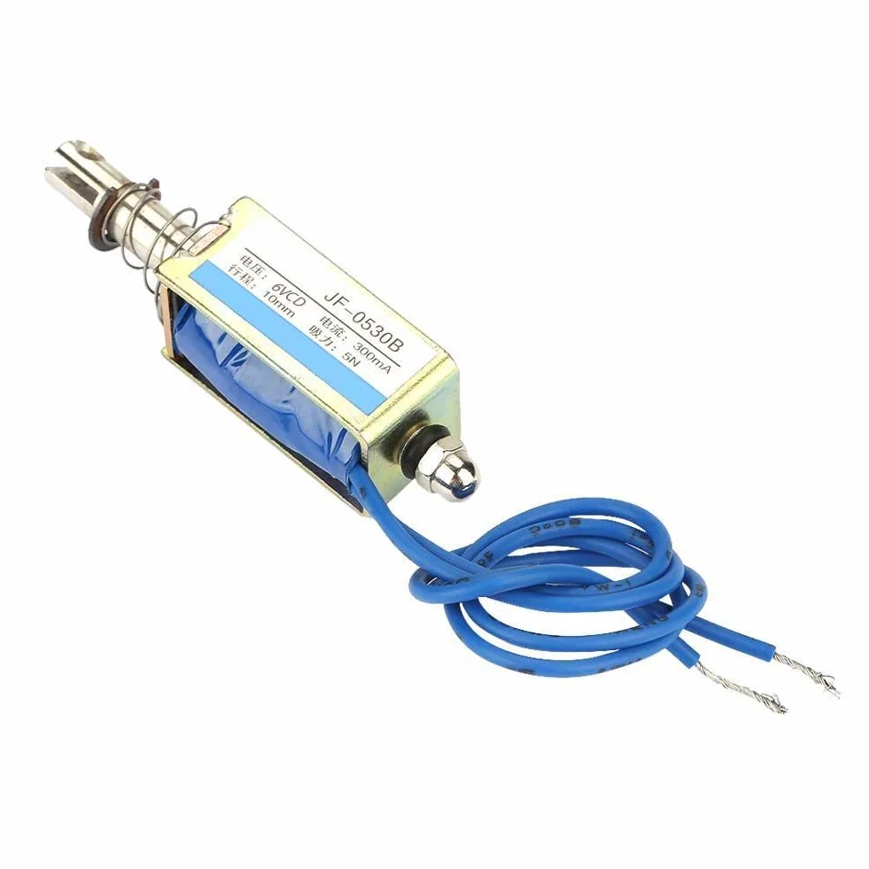 Push-pull elektromagnes 12V elektromagnes otwarta rama Typ sterowania automatyki 6/12/24V DC 300mA DC Pulower elektromagnet 5N wysuwany zakres 10mm (6V)