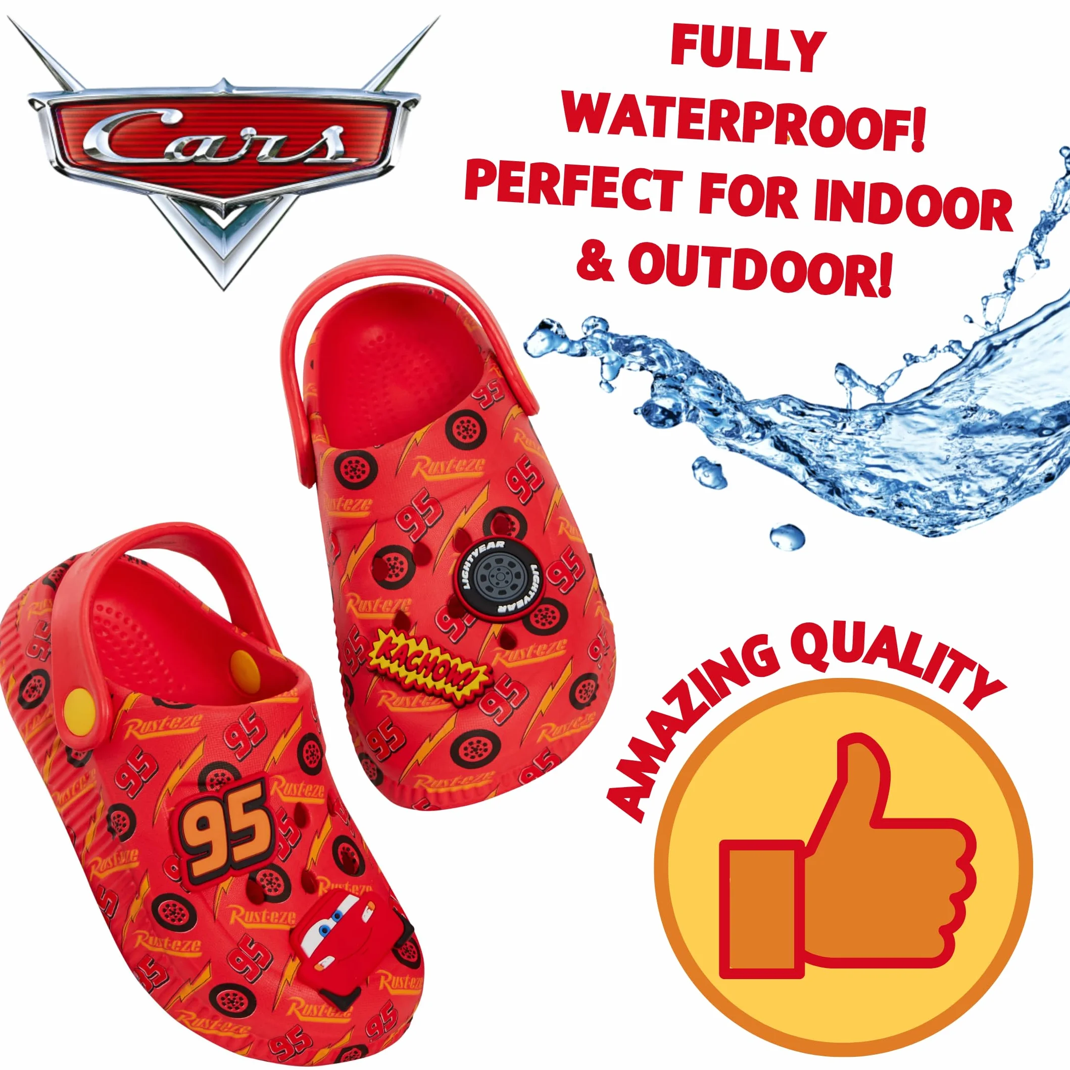 Disney Chłopięce sandały Lightning McQueen z paskiem na kostkę buty plażowe