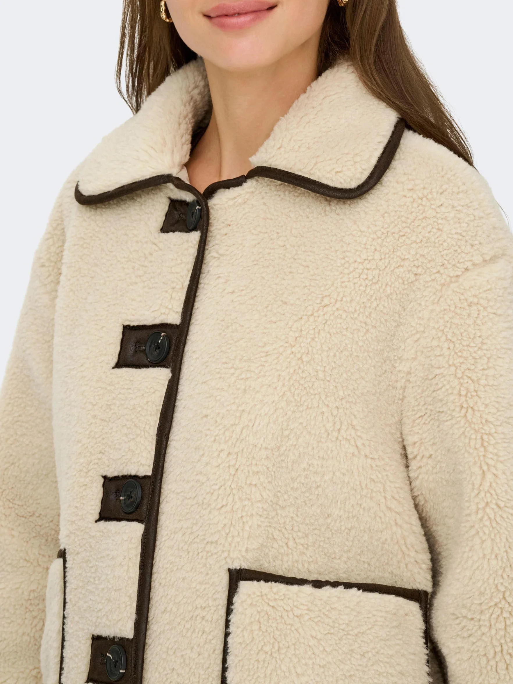 JdY Damska kurtka Jdynoella Life Teddy Jacket OTW Noos, Cement, x_s, Cement, S