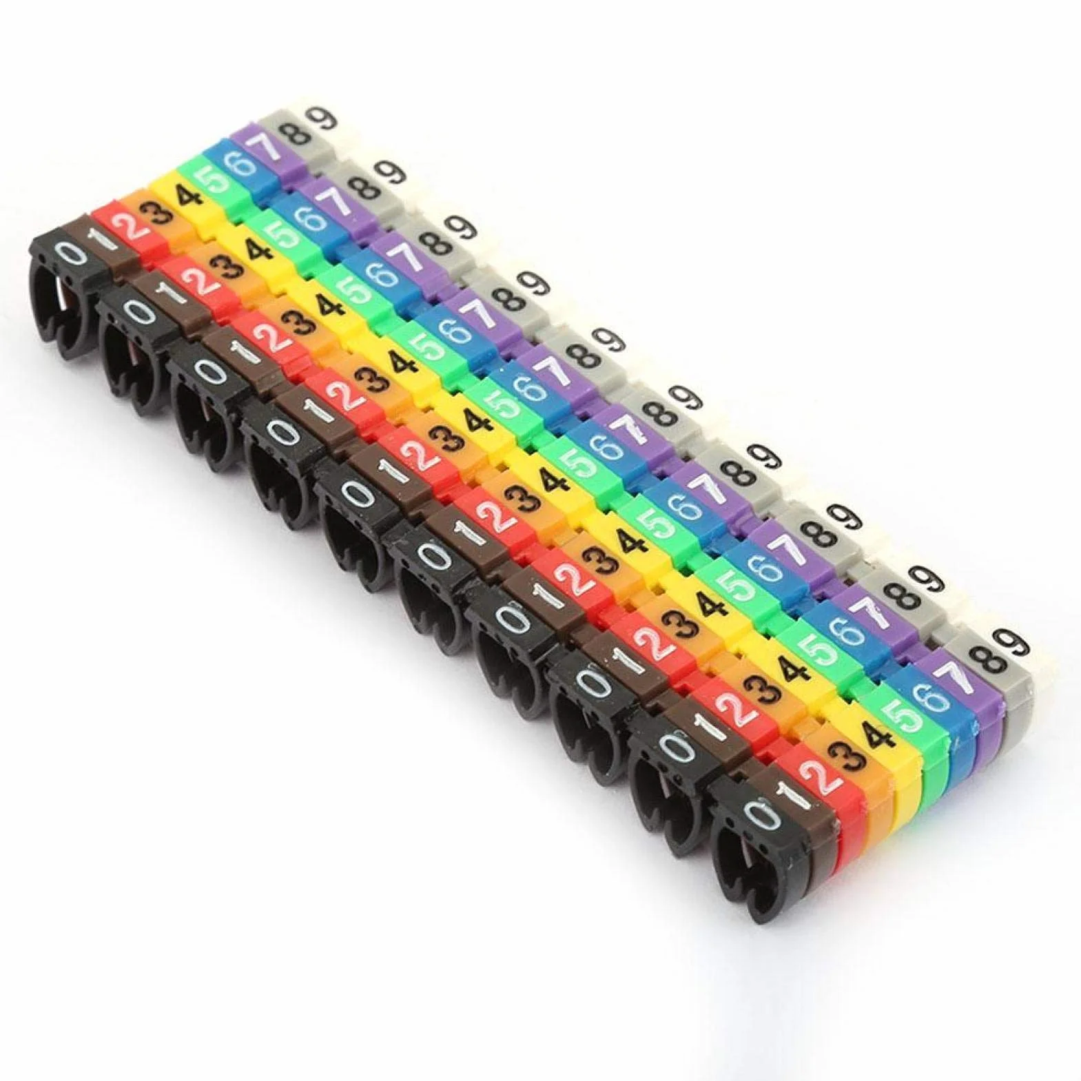 Numer przewodu, Cyfrowa rurka numerowa, Rurka etykiety numeru przewodu, Zestaw znaczników kabli do znaczników kabli (100 szt. KCM-6MM)