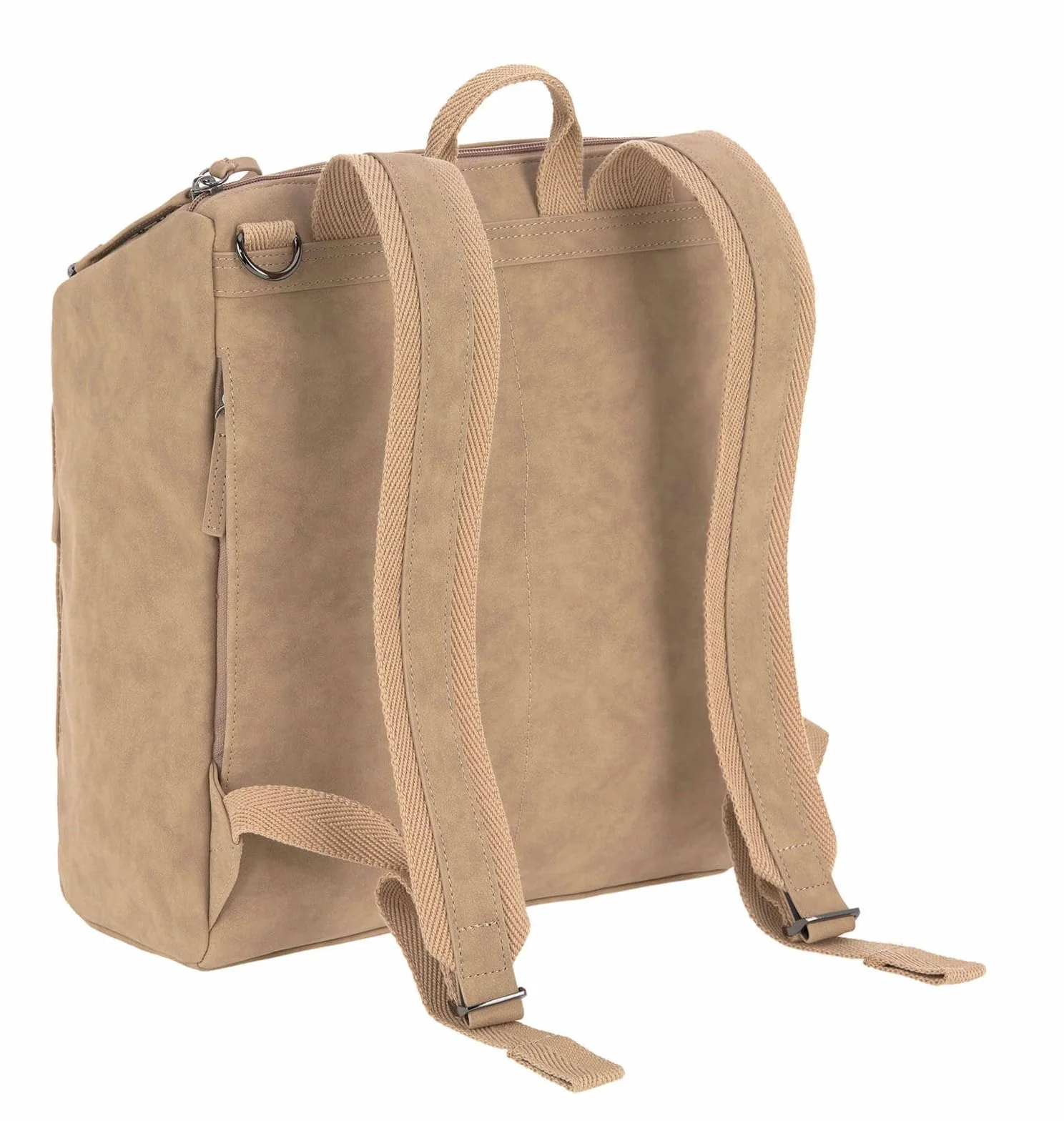 LÄSSIG Plecak do przewijania dla niemowląt, torba do przewijania ze skóry wegańskiej/Tender Backpack Camel, 1 sztuka (1 opakowanie)