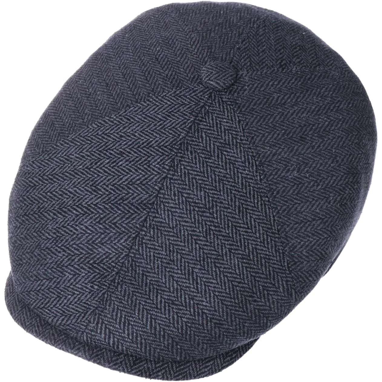 Stetson Hatteras Classic Wool czapka z daszkiem - męska czapka z daszkiem - płaska czapka z bawełnianą podszewką - czapka męska ze wzorem w jodełkę - czapka balonowa na jesień/zimę - czapka zimowa