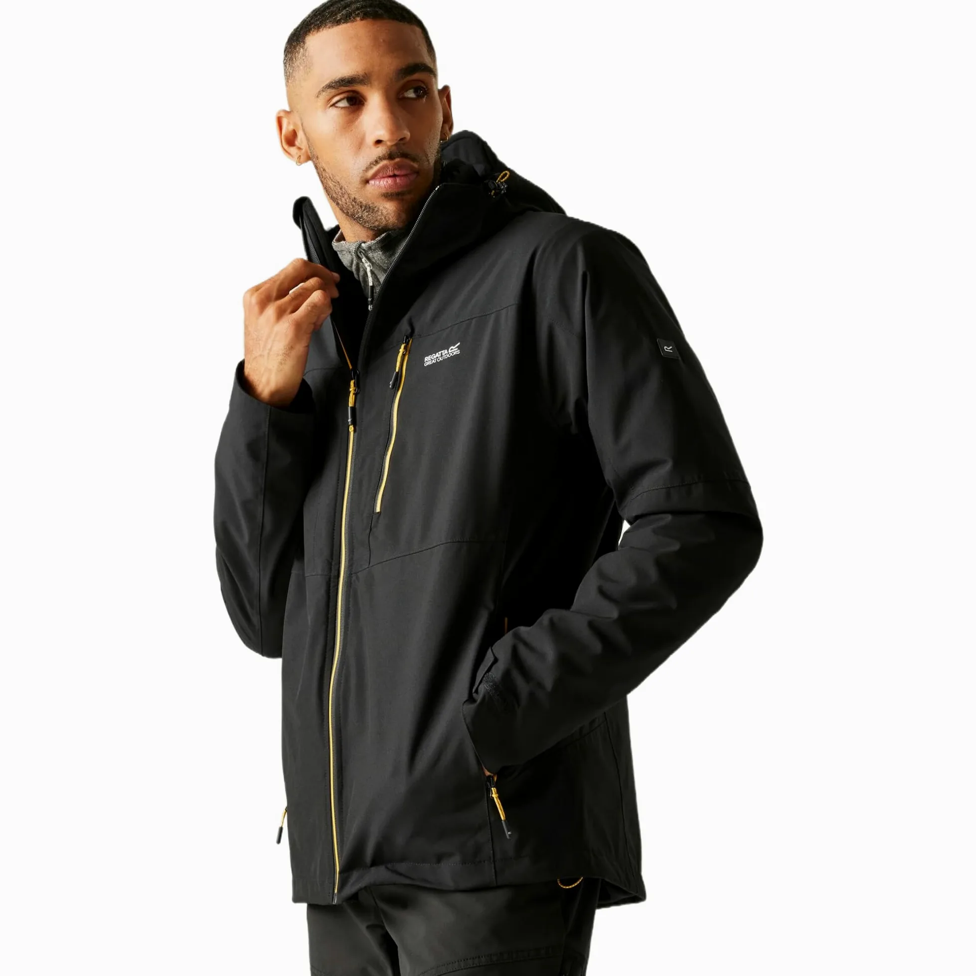 Regatta Męski Kurtka Wentwood 3 W 1, Black, 3XL