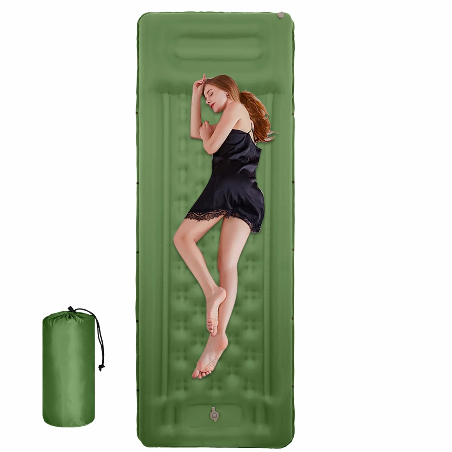 Materac Turystyczny Do Spania Na Camping Mata o Grubości 10.9 cm | Wbudowana Stopowa Pompa Do Turystyki Pieszej dla Dorosłych na Wędrówki Podróże Outdoor do Namiotu i Samochodu