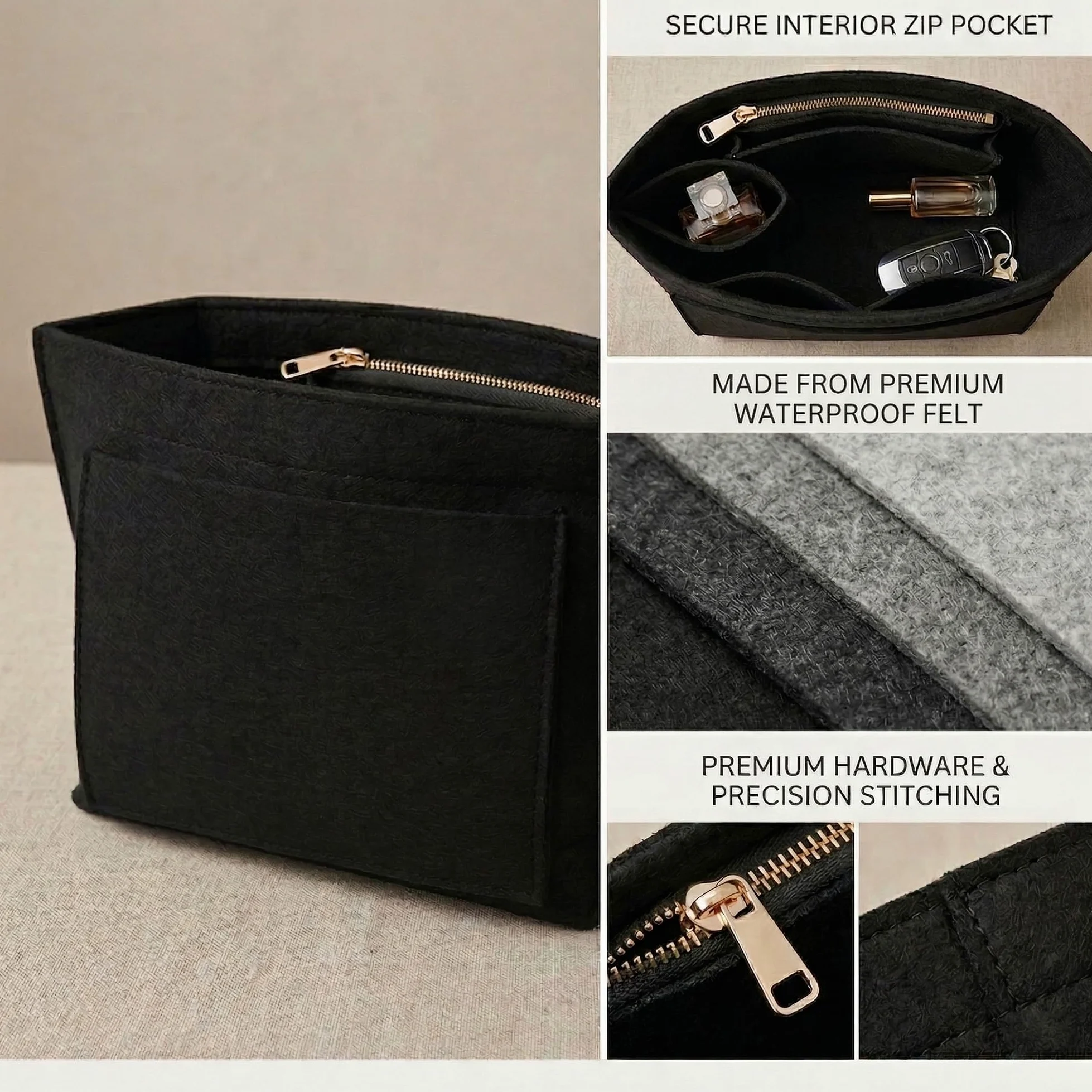 Generic Organizer do torby jest odpowiedni dla Longchamp Le Pliage bag organizer. Dostępne są różne rozmiary (czarny, L) (Akcesorium zewnętrzne)