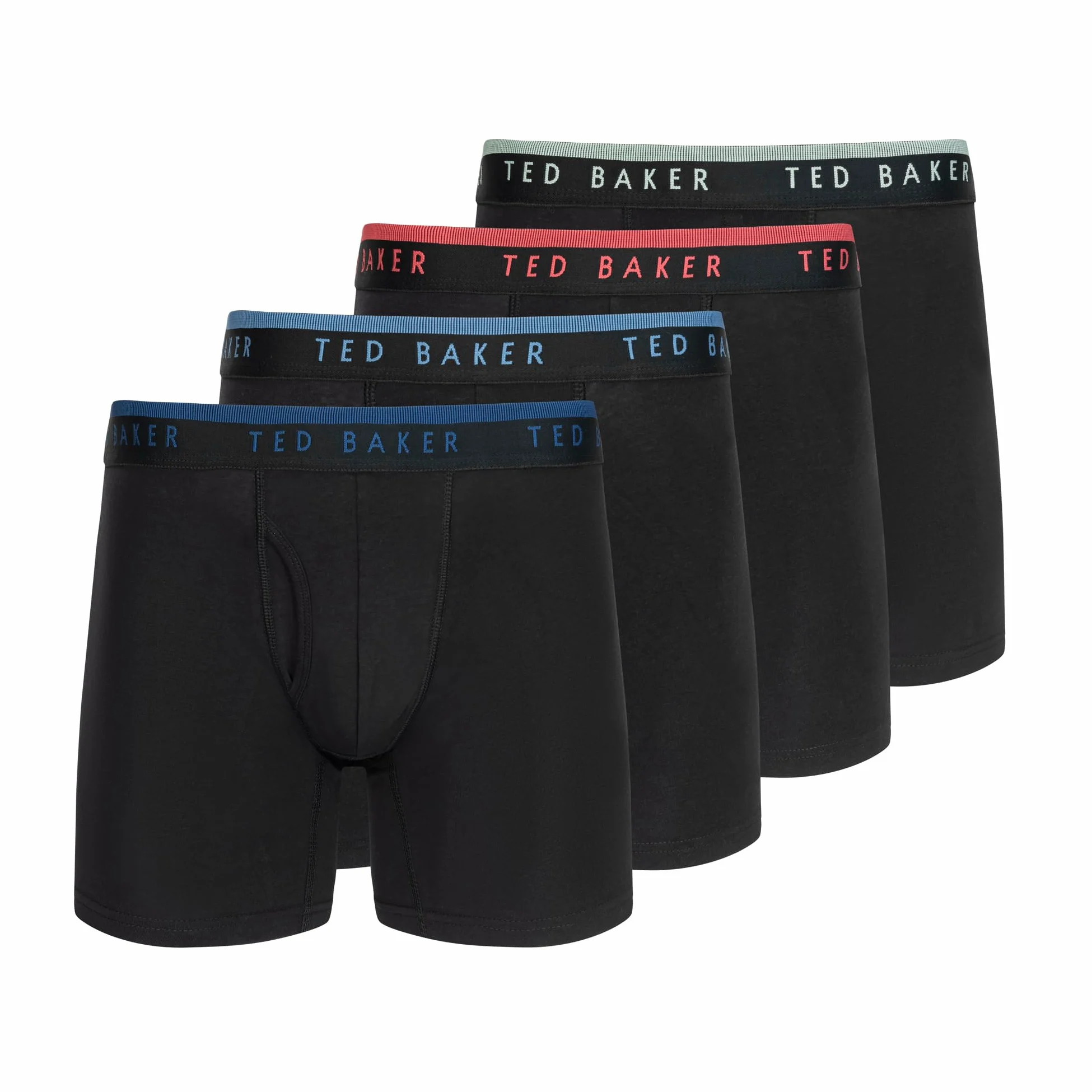 Ted Baker Męskie bokserki ze stretchem, 4 szt., czarne piękno, XL, Czarne piękno, XL