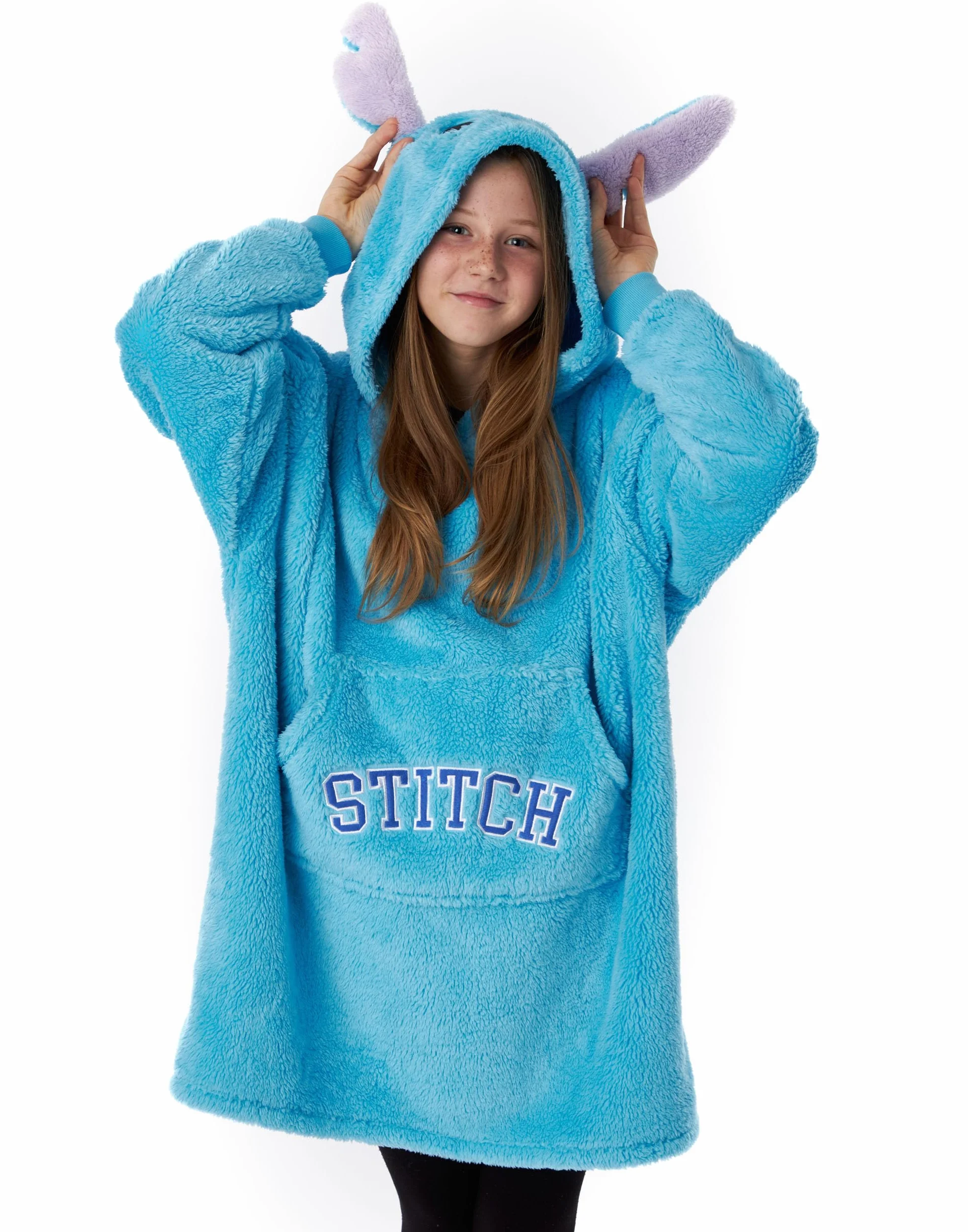 Disney Lilo & Stitch Przenośny koc Bluza z kapturem Ciężki sweter niebieski dla dzieci