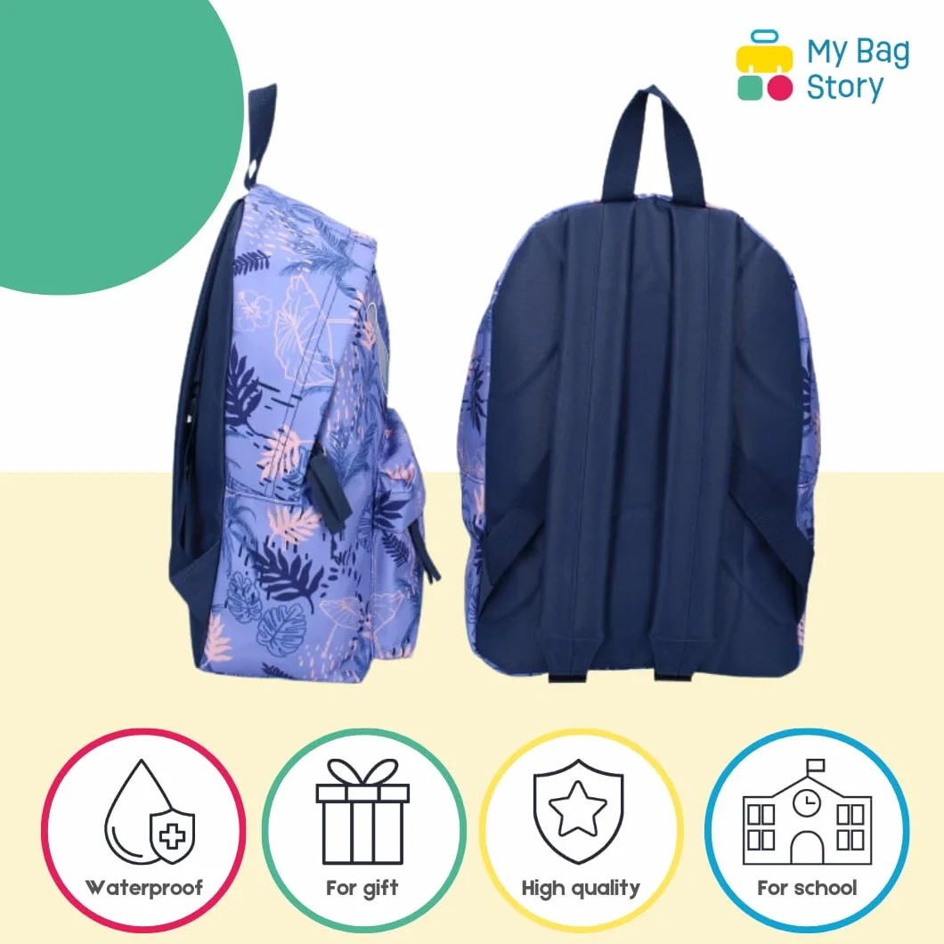 mybagstory - Plecak - Stitch - Disney - Fioletowy - Dzieci - Szkoła - Szkoła Podstawowa - Przedszkole - Przedszkole - Tornister dziewczęcy - Rozmiar 37 cm - Regulowane ramiączka - Pomysł na prezent,