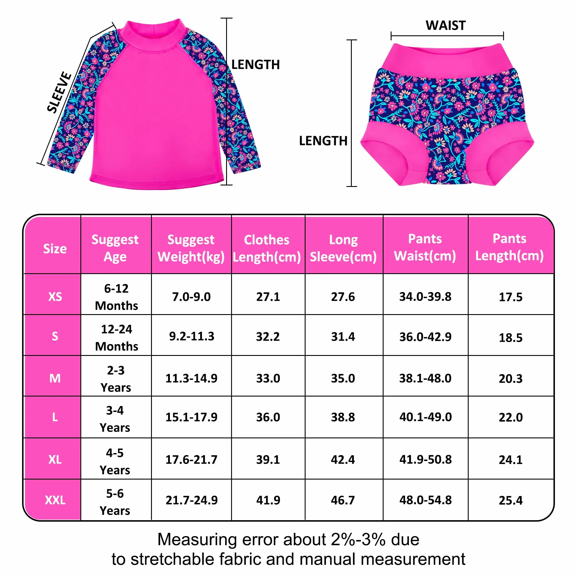 BIG ELEPHANT Rashguard zestaw 2 pieluszek do pływania dla niemowląt UPF 50+