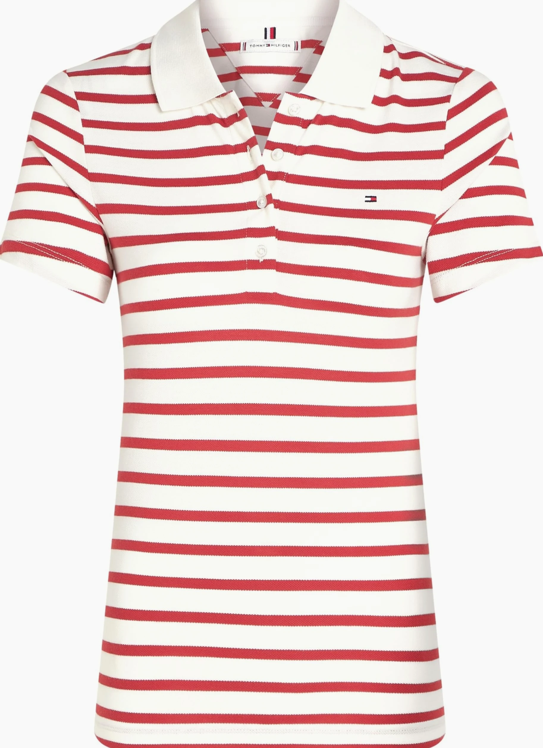 Tommy Hilfiger Polo damskie S/S, Breton Stp/Ecru/Terra Red, XS