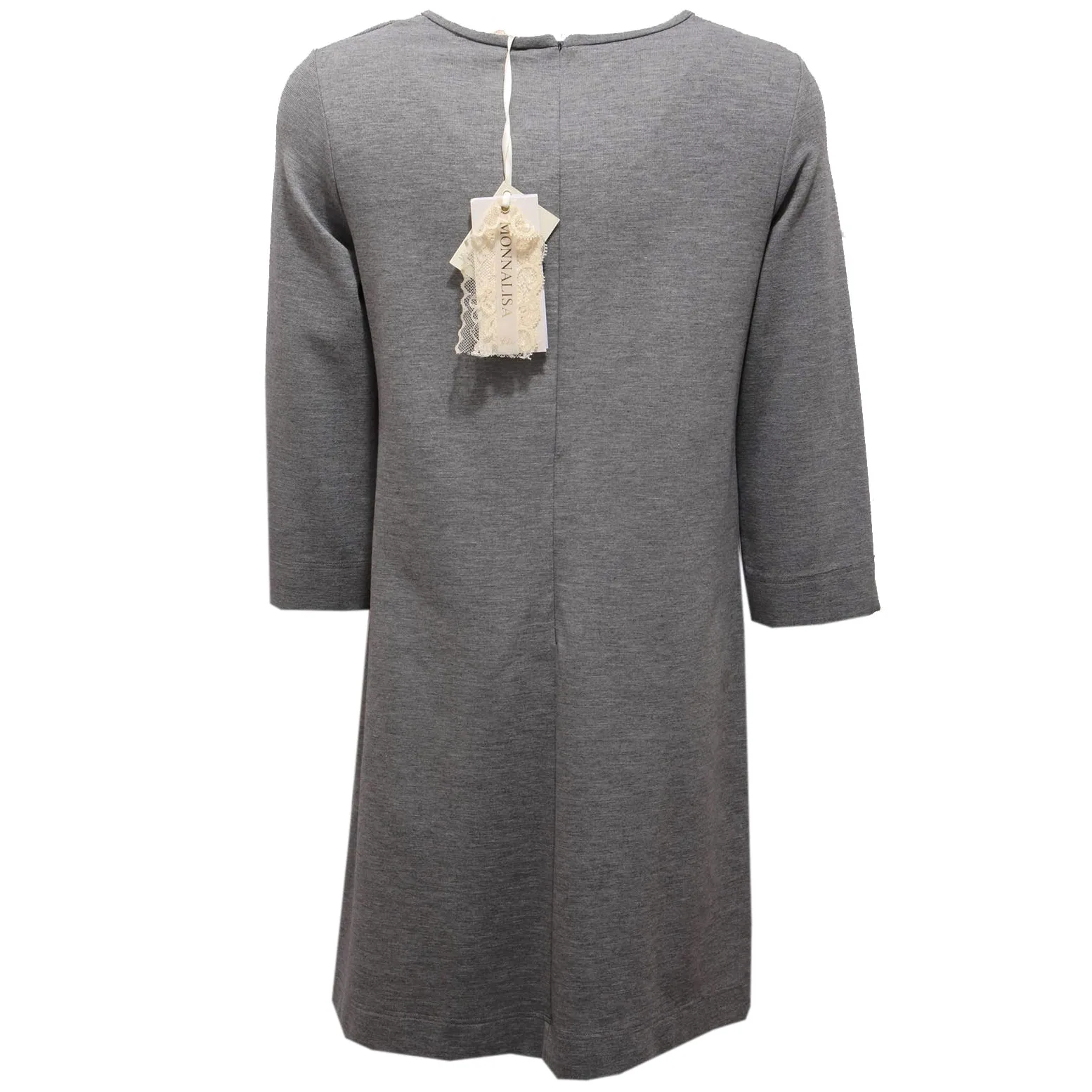 5690AC vestito bimba GIRL MONNALISA CHIC abito 3/4 sleeve grey dress kids