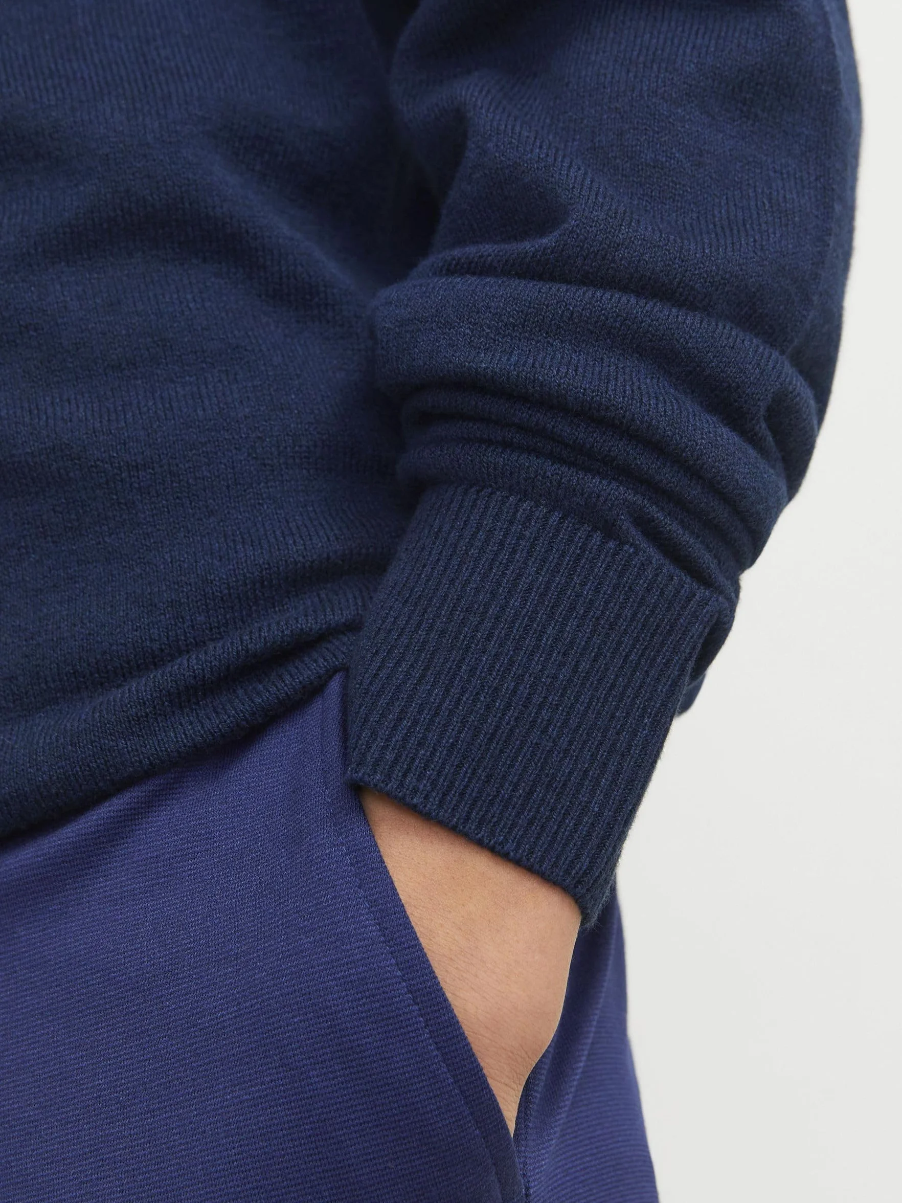 JACK & JONES Chłopięcy kardigan z zamkiem błyskawicznym na ćwiartki, kurtka z dzianiny z zamkiem błyskawicznym na ć, granatowy blezer, 164