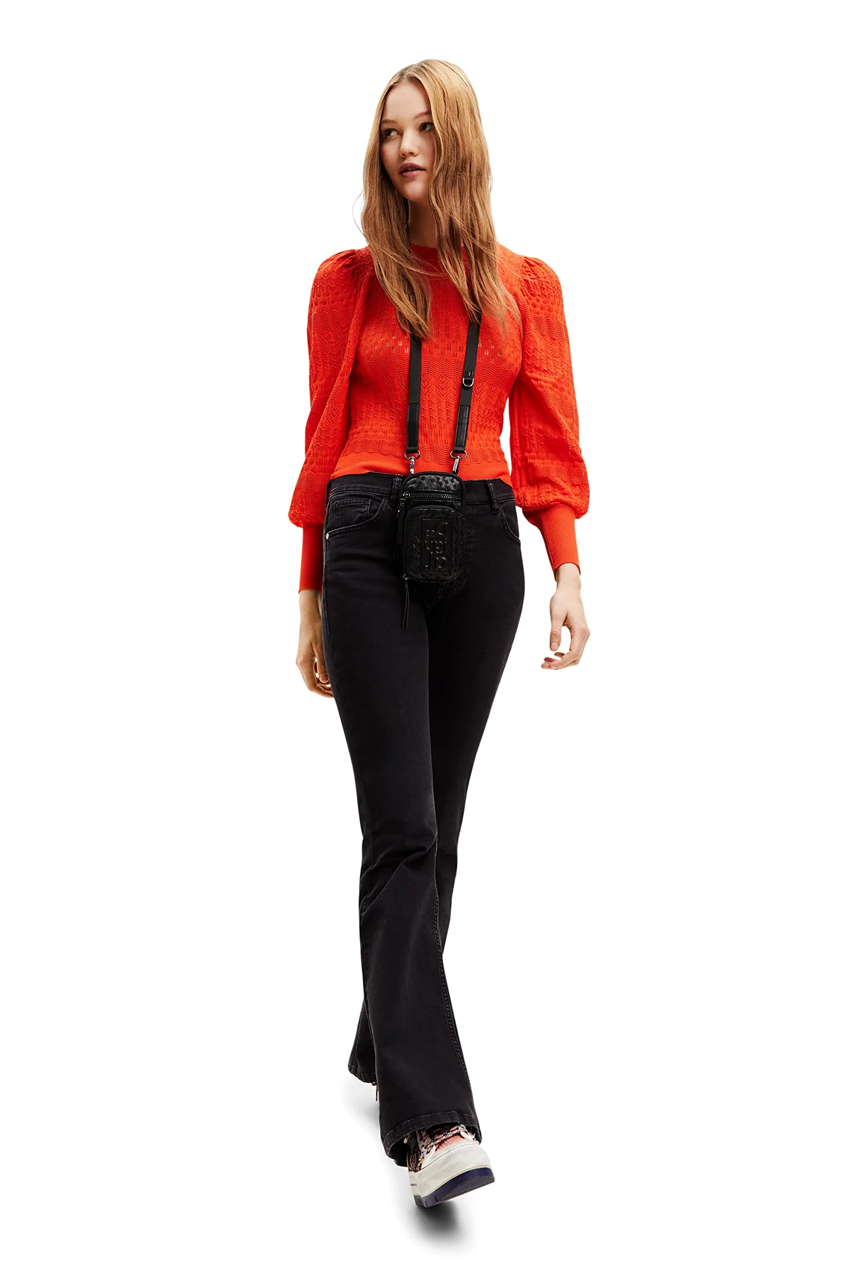 Desigual Sweter Kobiety Orange Jers_ona 7002 Orange