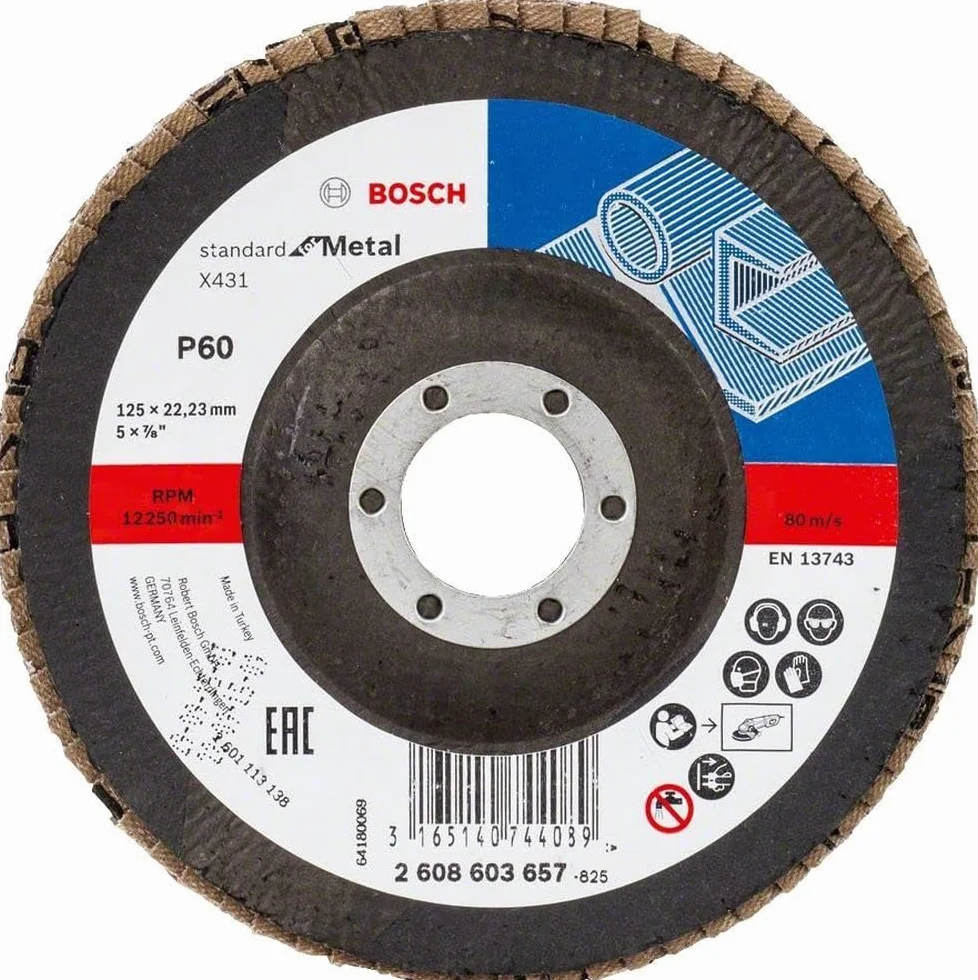 Bosch Professional Tarcza szlifierska standardowa do metalu 125 mm K 60 X431 kątowa 2608603657, 1 W, 230 V, 60
