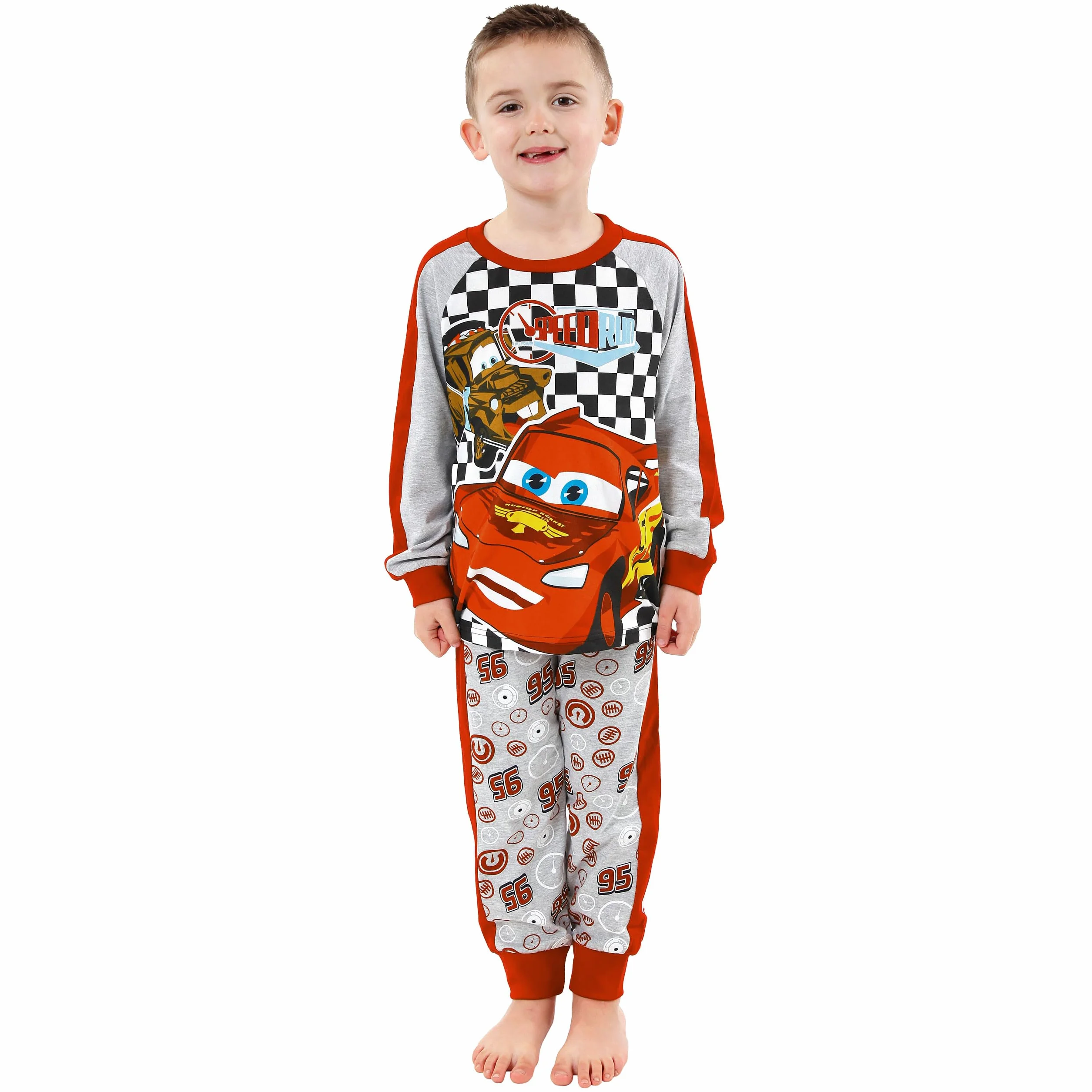 Disney Cars Piżama | Piżama dziecięca Lightning McQueen | Zestawy piżam dla chłopców |100% bawełna z długim rękawem dziecięca bielizna nocna