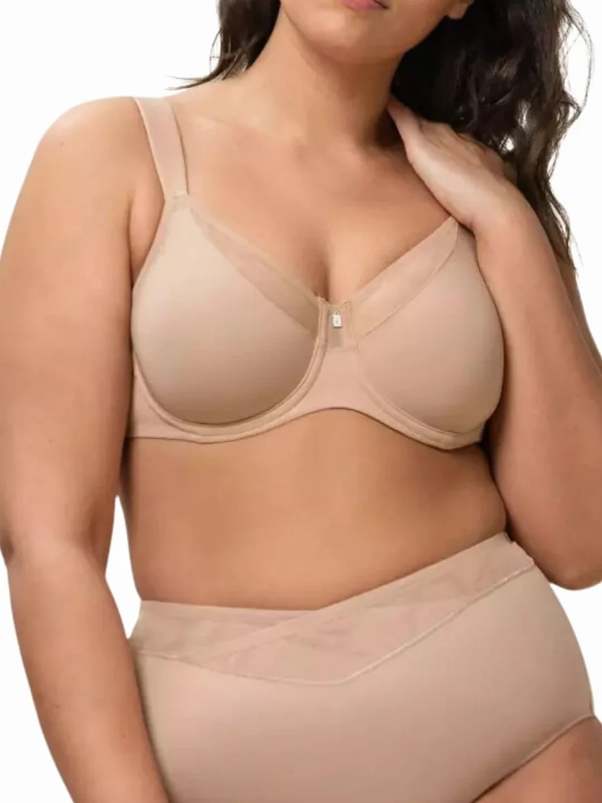 Triumph True Shape Sensation W01 Biustonosz Minimizer Kobiety, beżowy (Smooth Skin 6106), 80H
